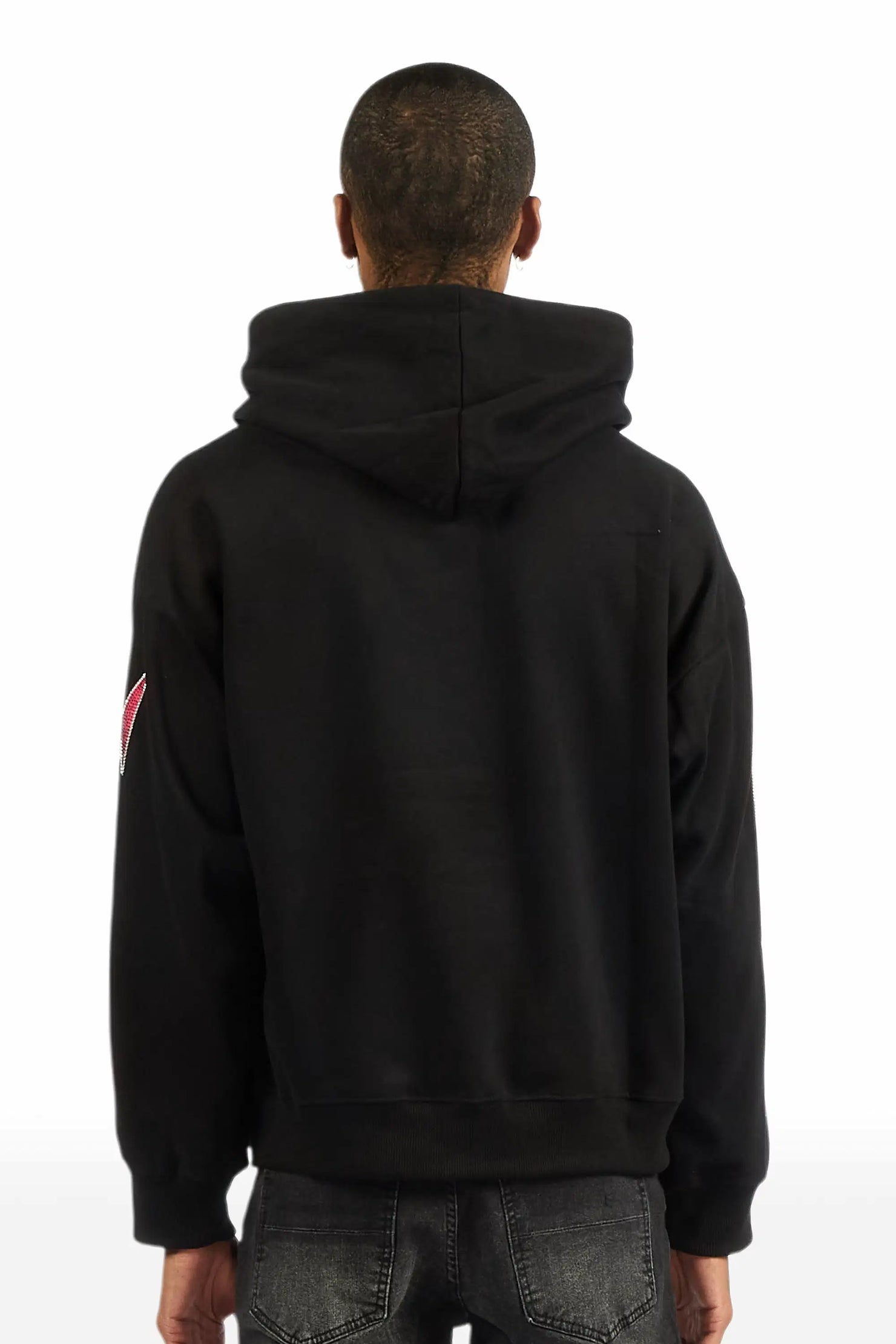 Ruhl Black Rhinestone Oversized Hoodie