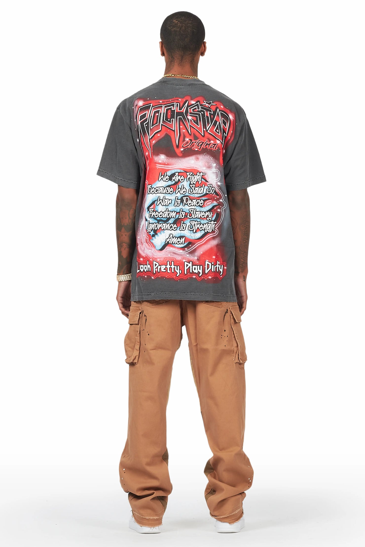 Dubaku Beige Baggy Fit Jean