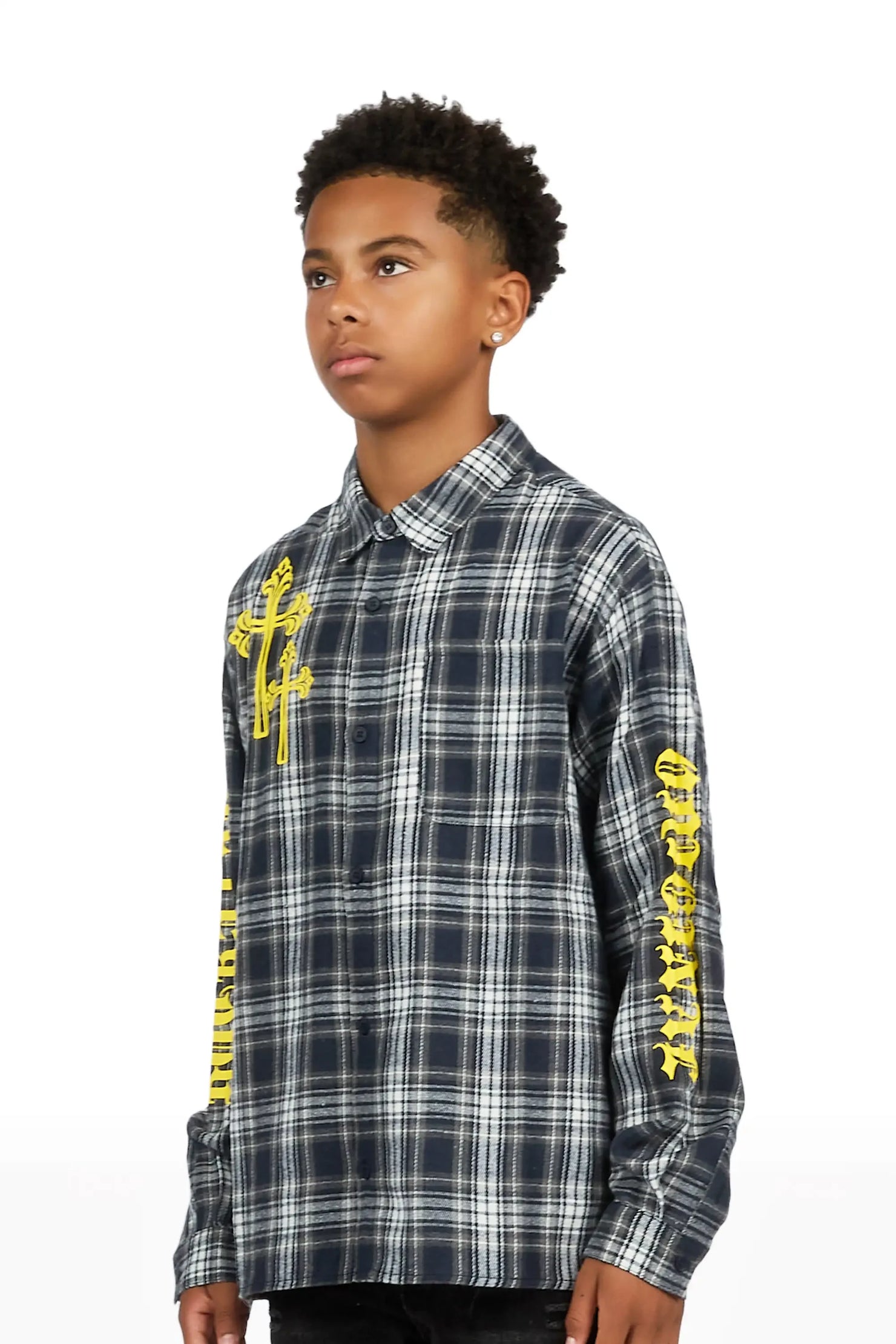 Boys Helder Navy Flannel Shirt