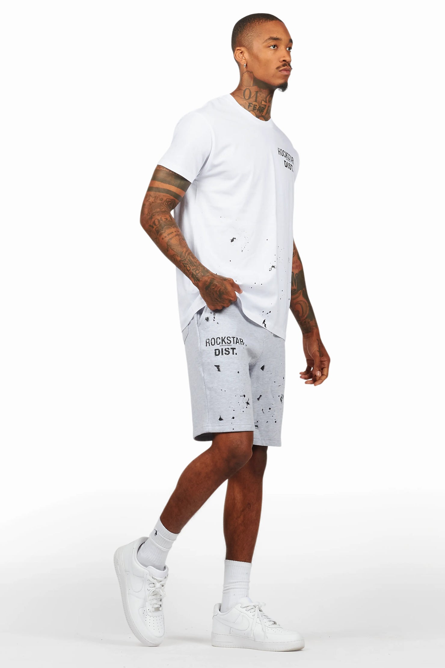 Raffer White/Grey T-Shirt/Short Set