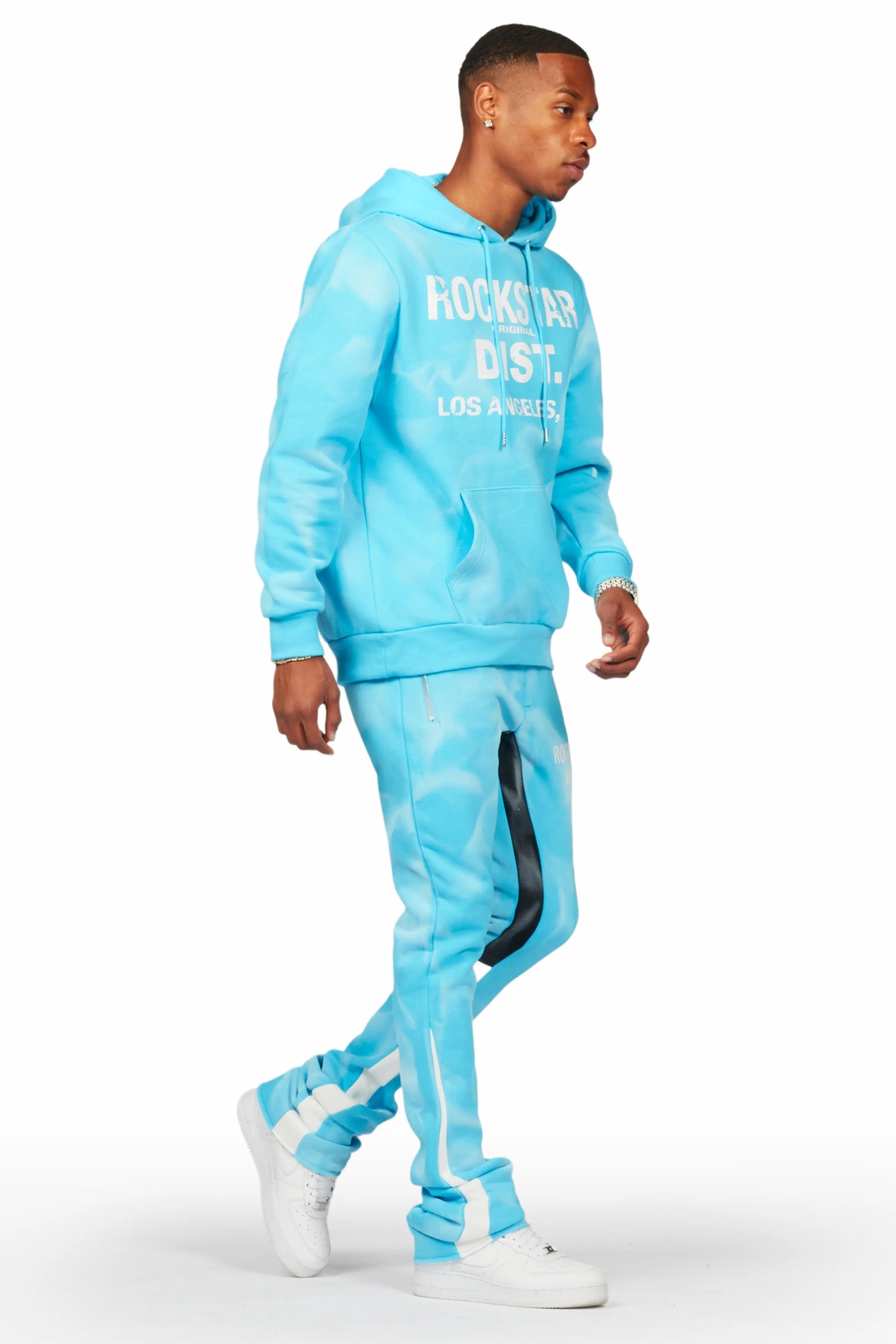Nelly Blue Hoodie Stacked Flare Track Set