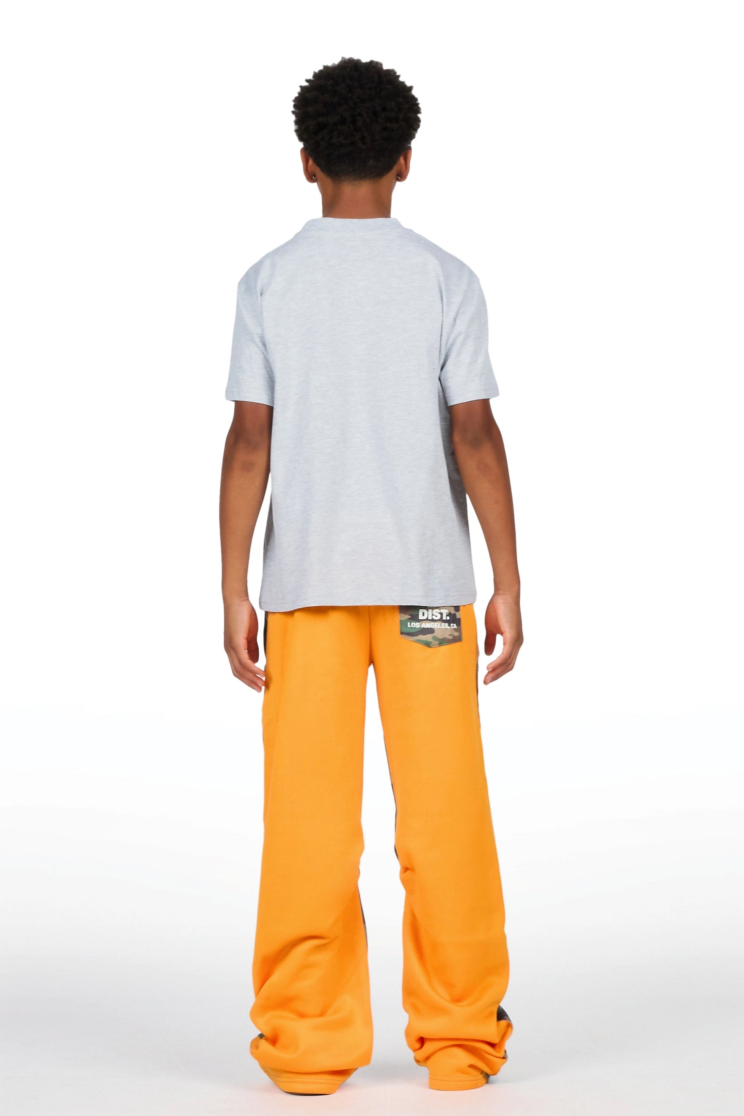 Boys Canaan Camo/Orange Double Waisted Baggy Track Pant