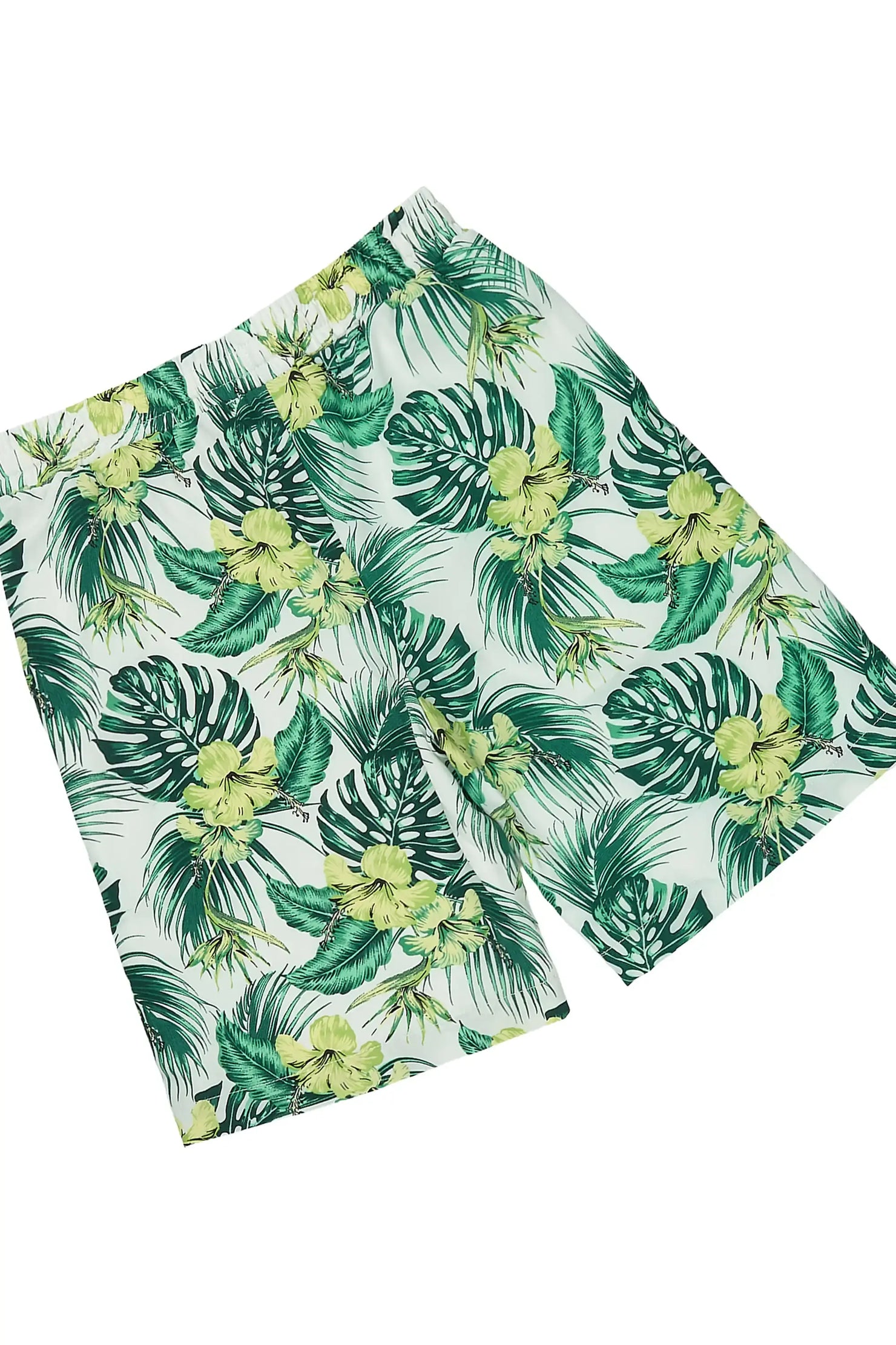 Boys Puka Cream/Green Button Down Shirt/Short Set