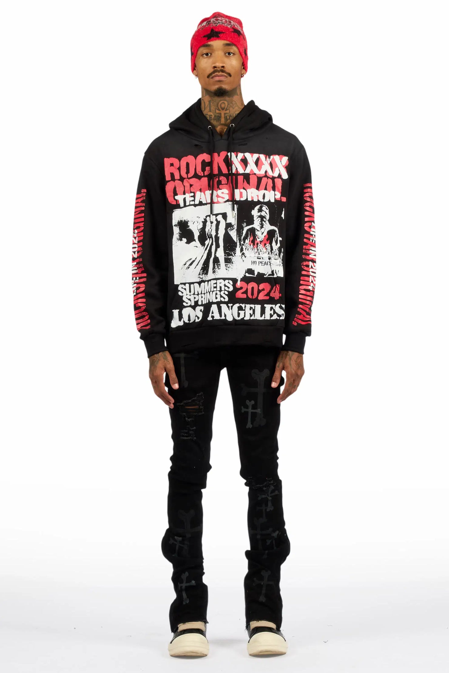 Olivier Ferg Black Stacked Flare Jean