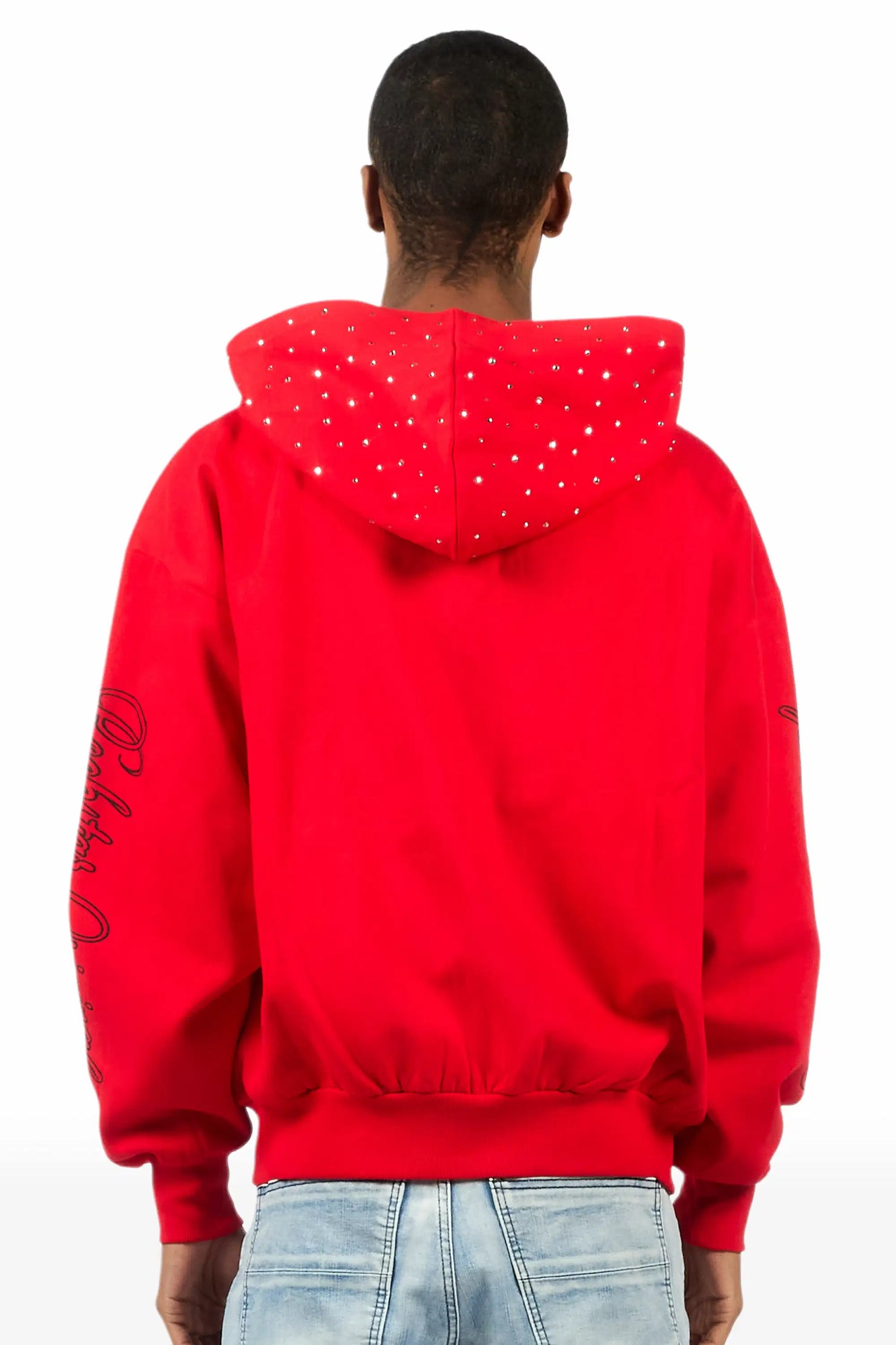 Dripped Red Rhinestone Hoodie
