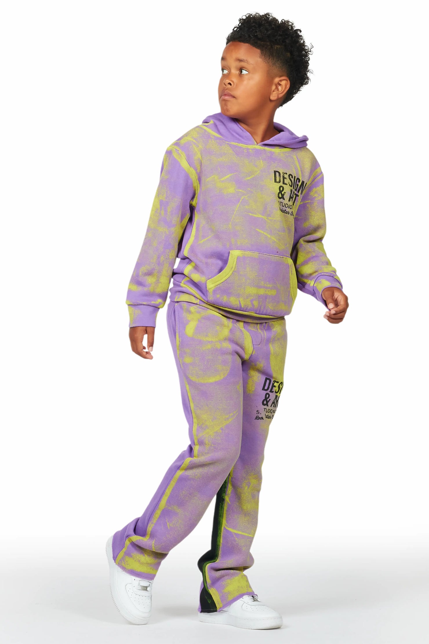 Boys Rue Purple Baggy Fit Pant Set