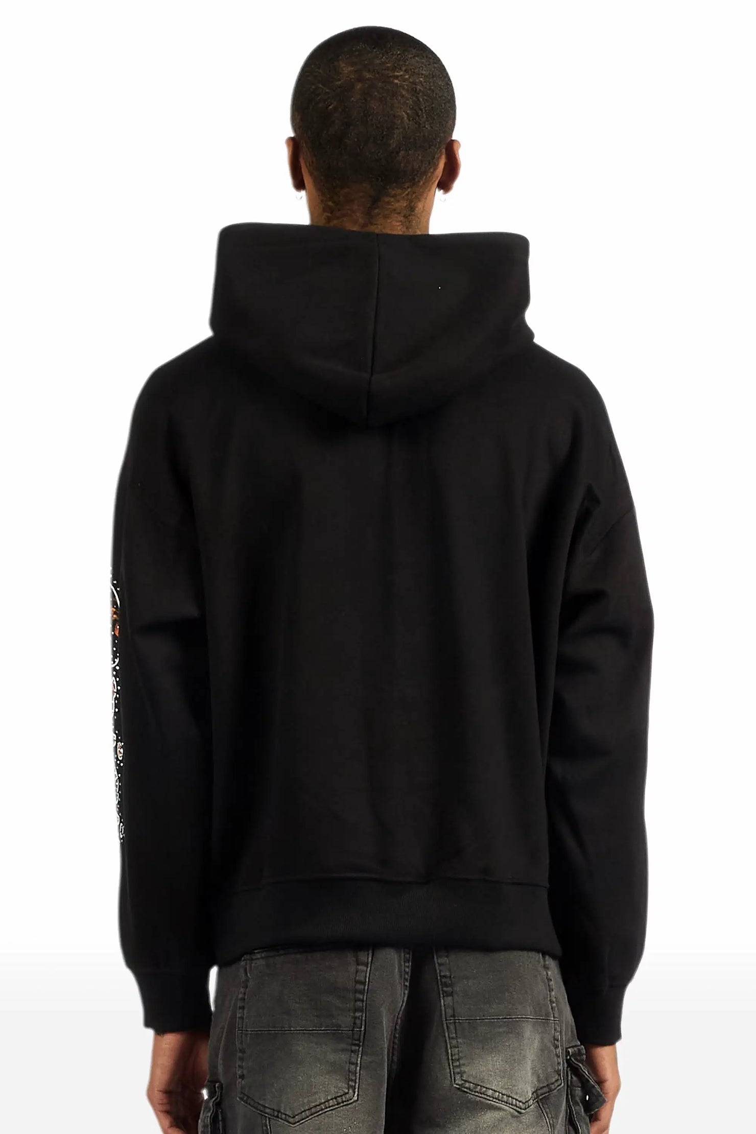 Vincitor Black Rhinestone Oversized Hoodie
