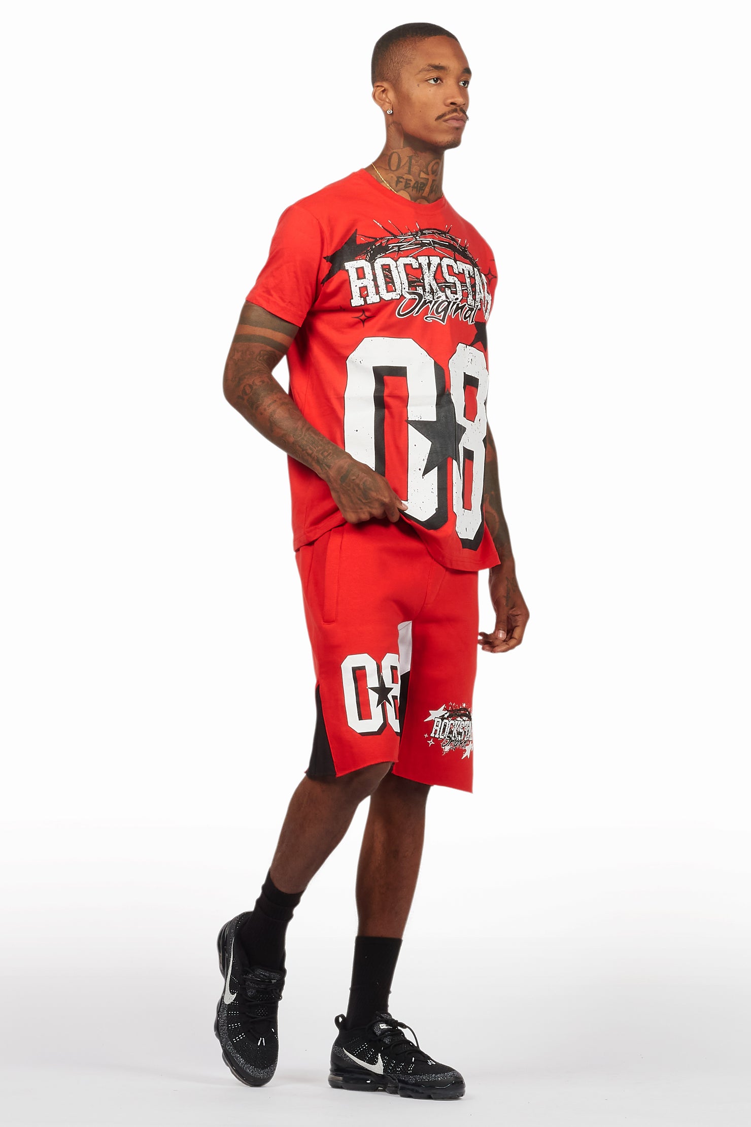 Allstar Red/White T-Shirt Short Set