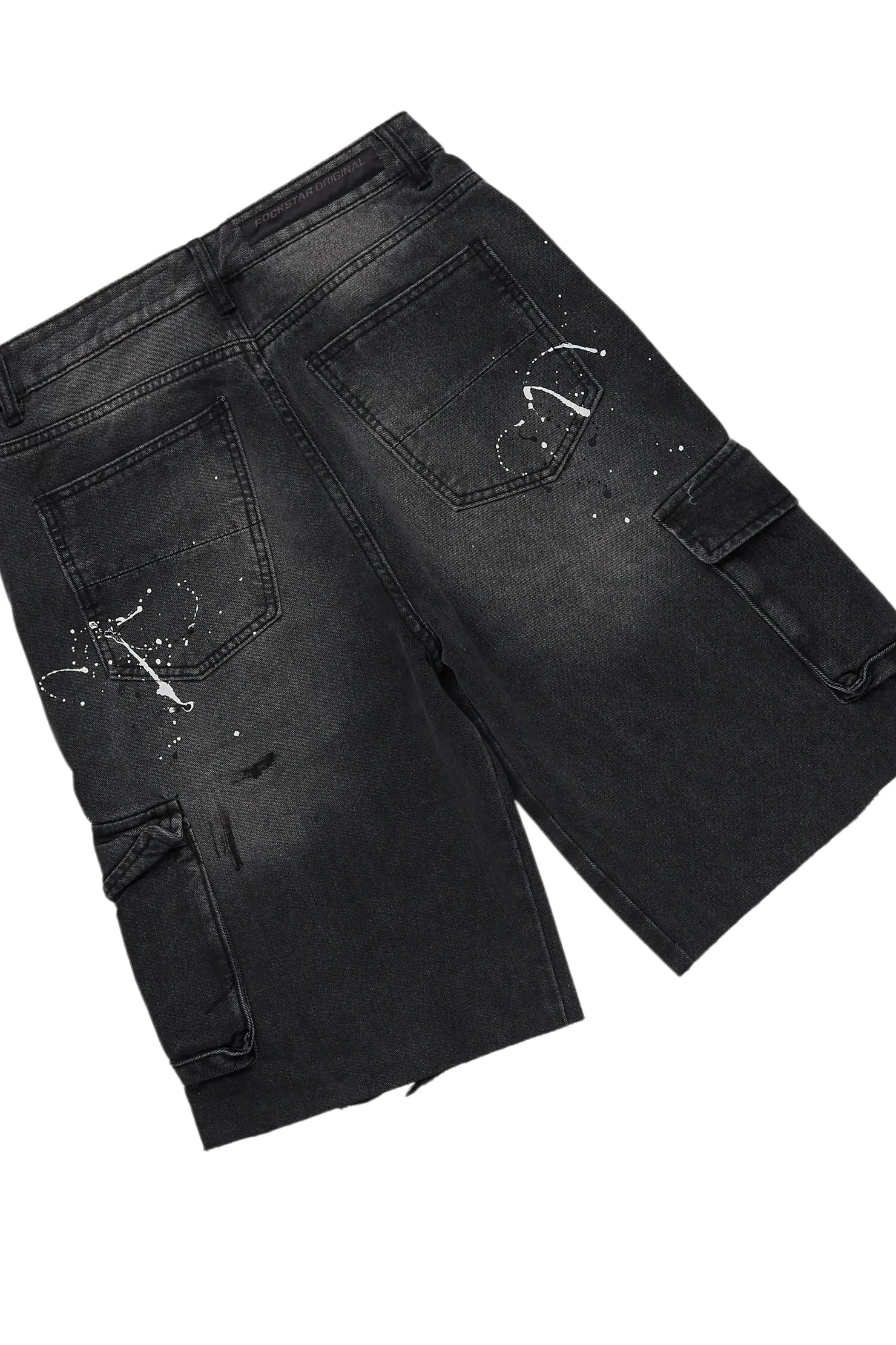 Fields Black/White Double Layer T-Shirt/Denim Short Set