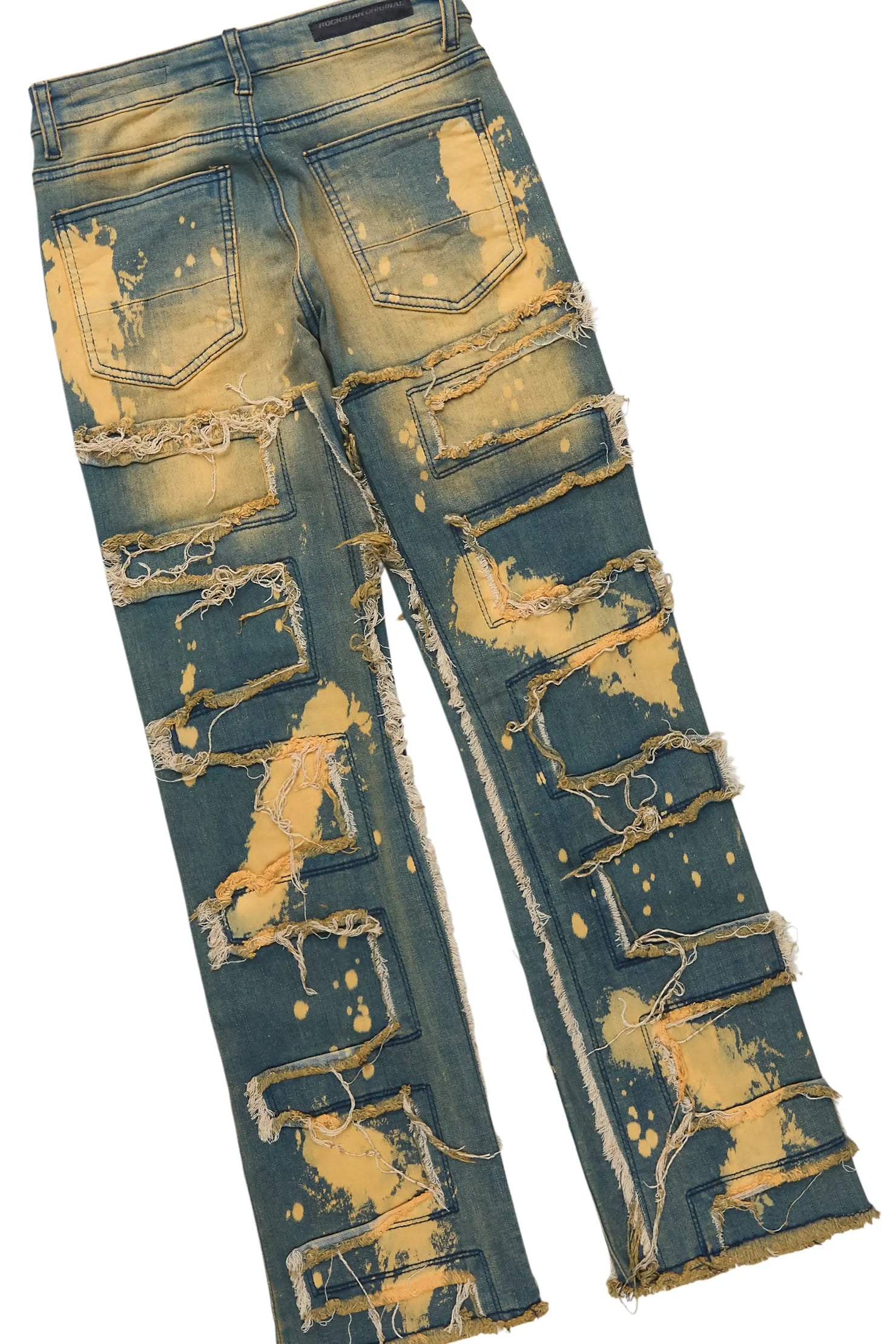 Boys Roeland Red Long Sleeve T-Shirt & Laban Tint Bleach Stacked Flare Jean Set