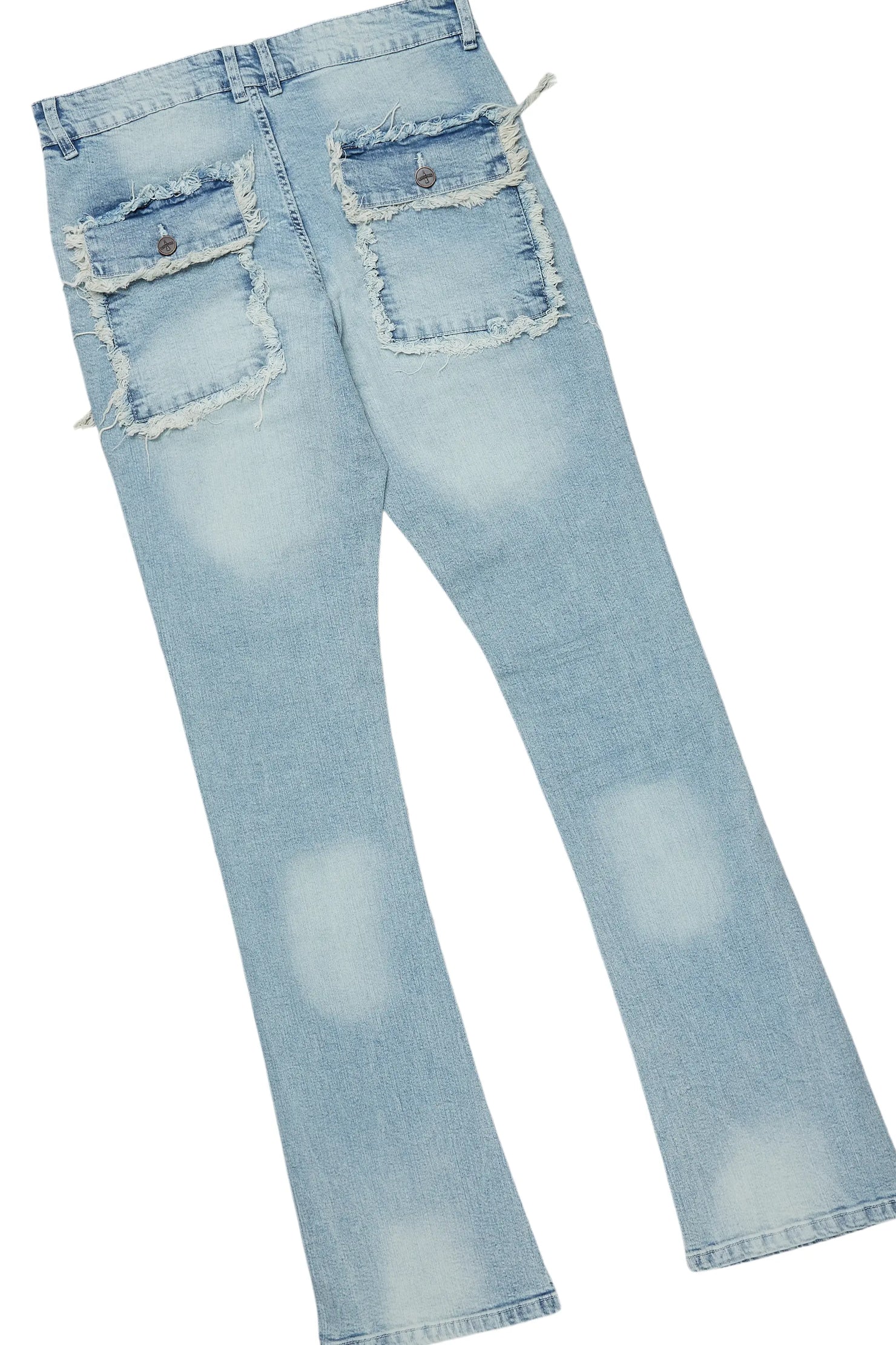 Yooz Heather Grey Hoodie/Stacked Flare Cargo Jean Bundle