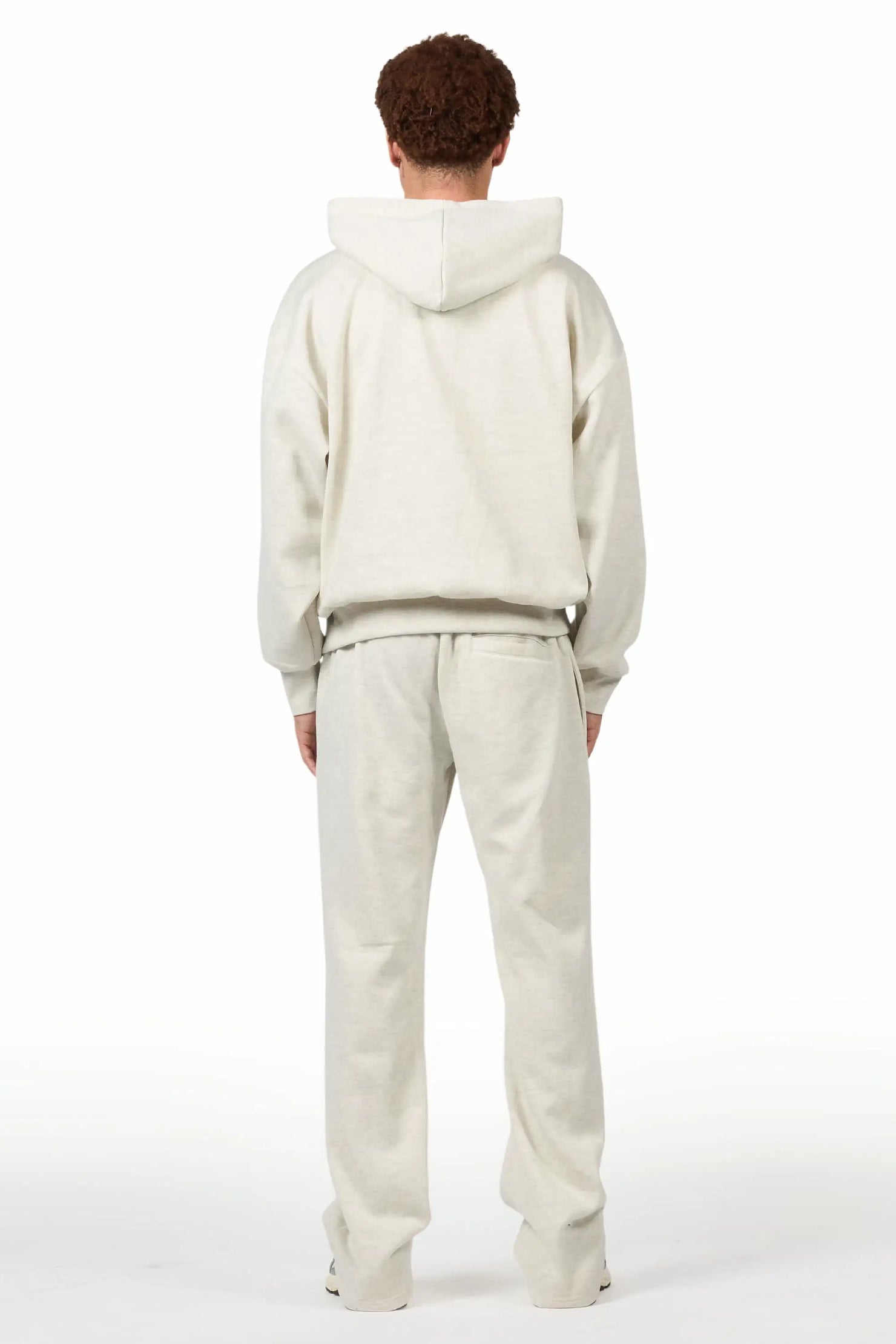 Basic Light Oatmeal Hoodie Relaxed Track Set