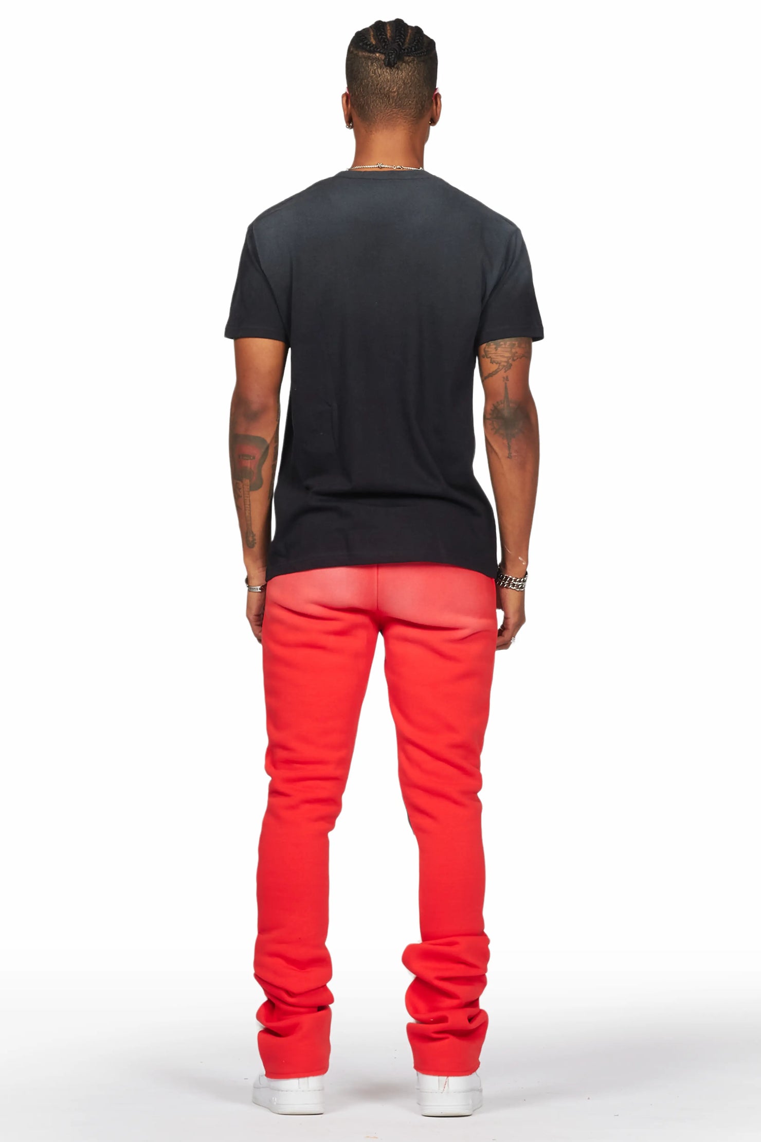 Members Black/Red T-Shirt/Stacked Flare Pant Set