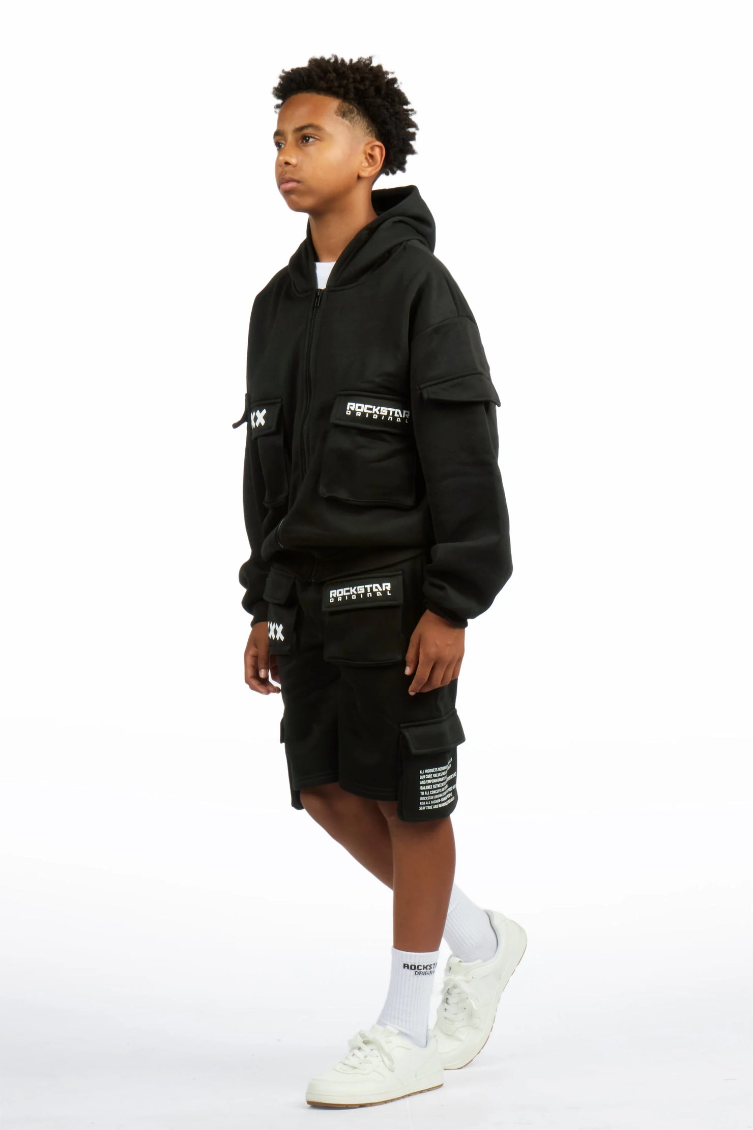 Boys Natan Black Cargo Short Set