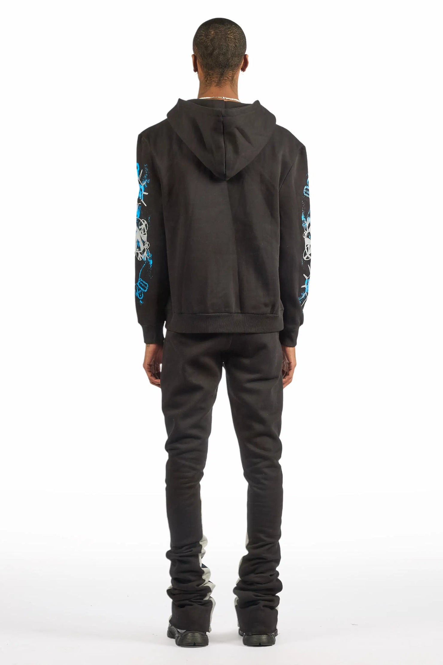 Zare Black/Blue Hoodie/Super Stacked Track Set