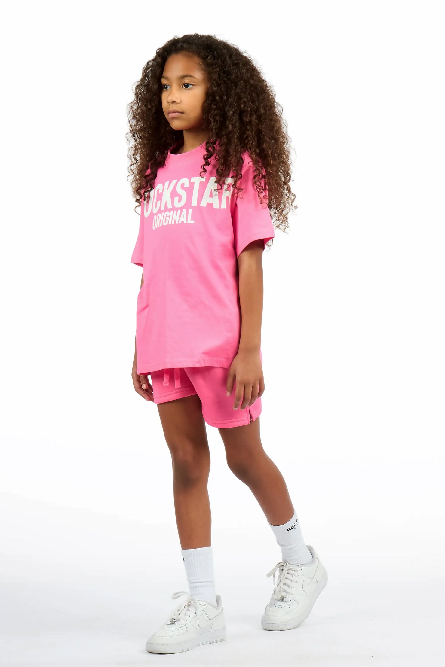 Girls Sabrina Pink/Pink Short Set
