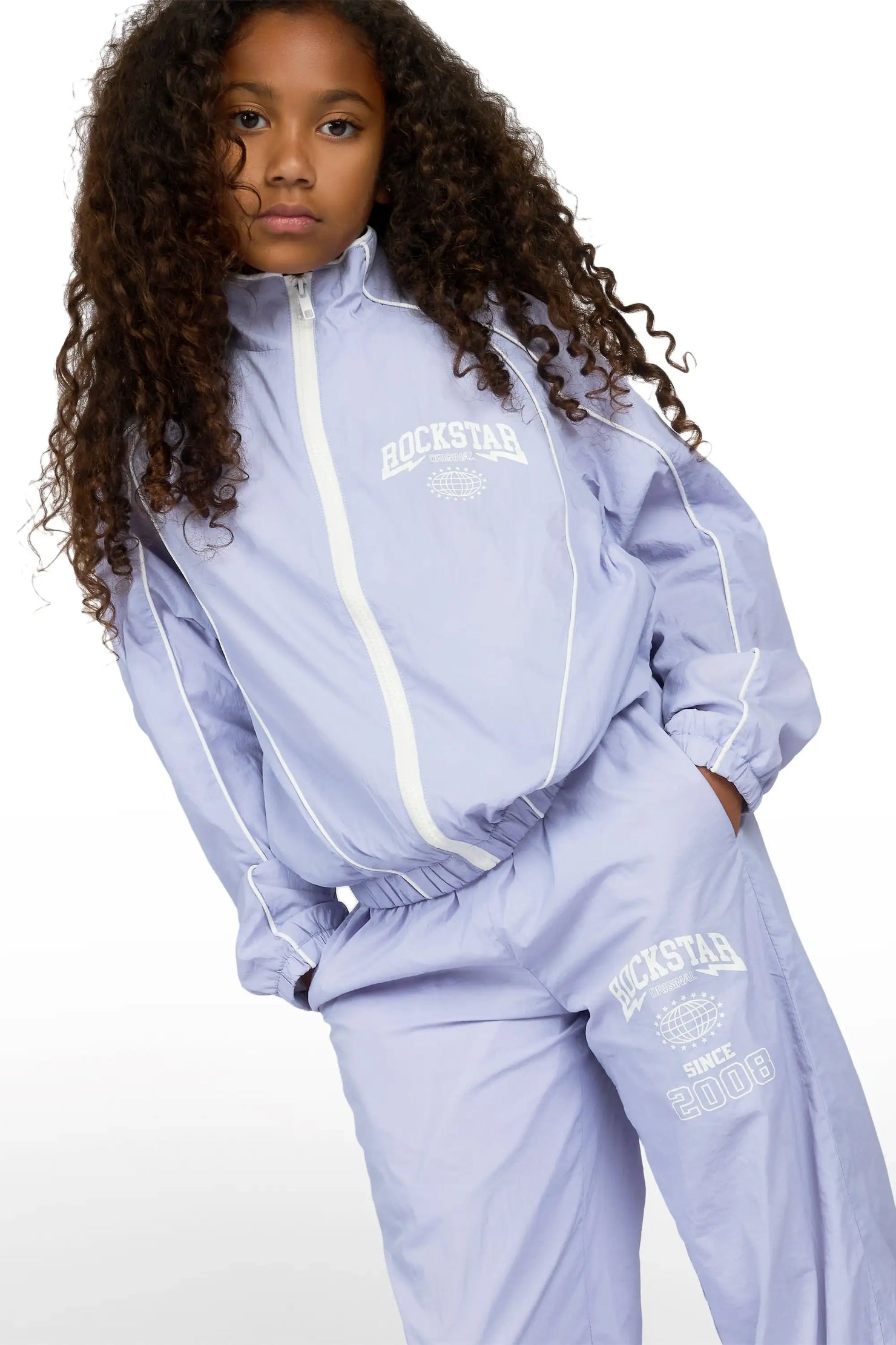 Girls Ventosa Lavender/Purple Windbreaker Jacket Track Set