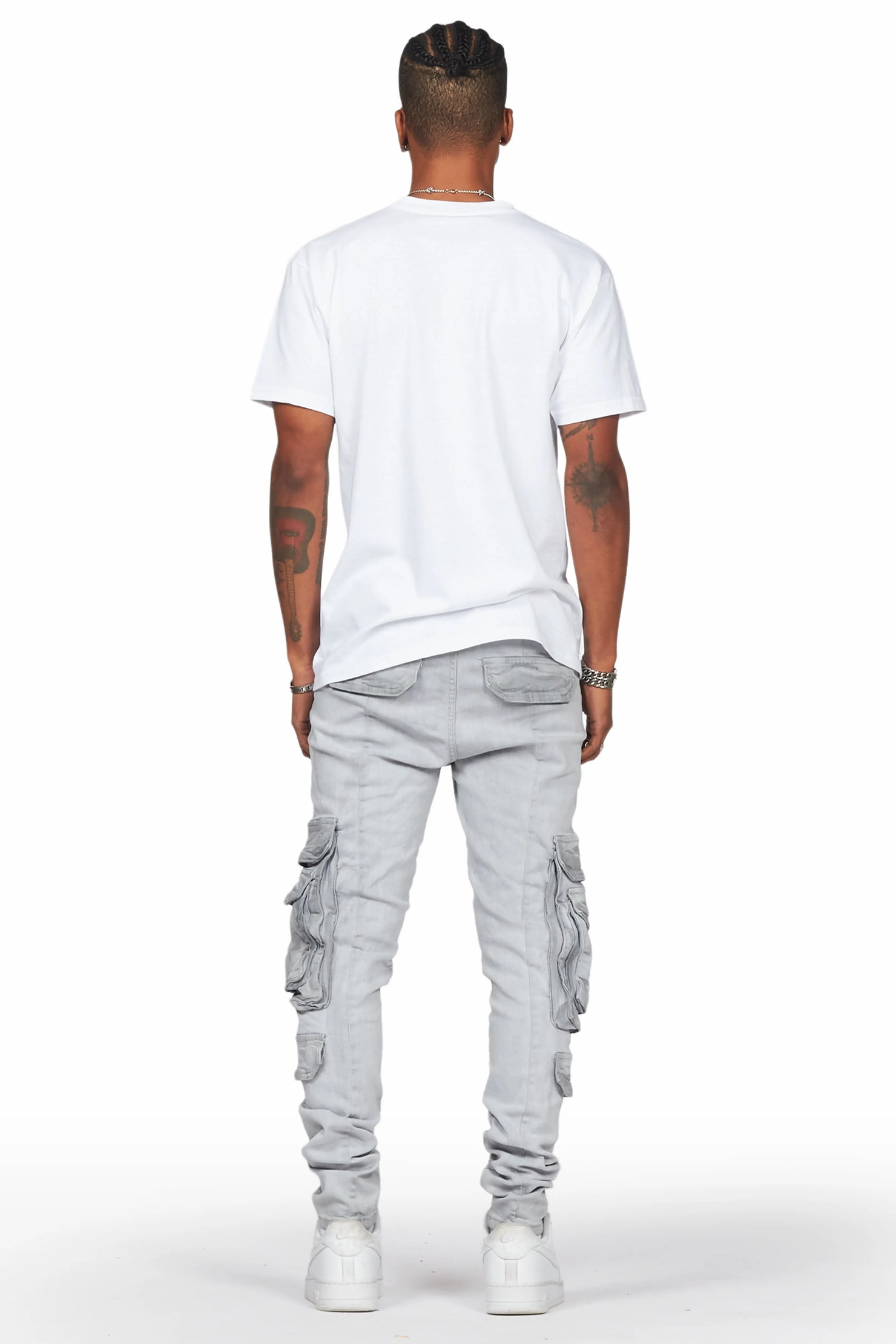 Iniko Grey Skinny Fit Cargo Jean