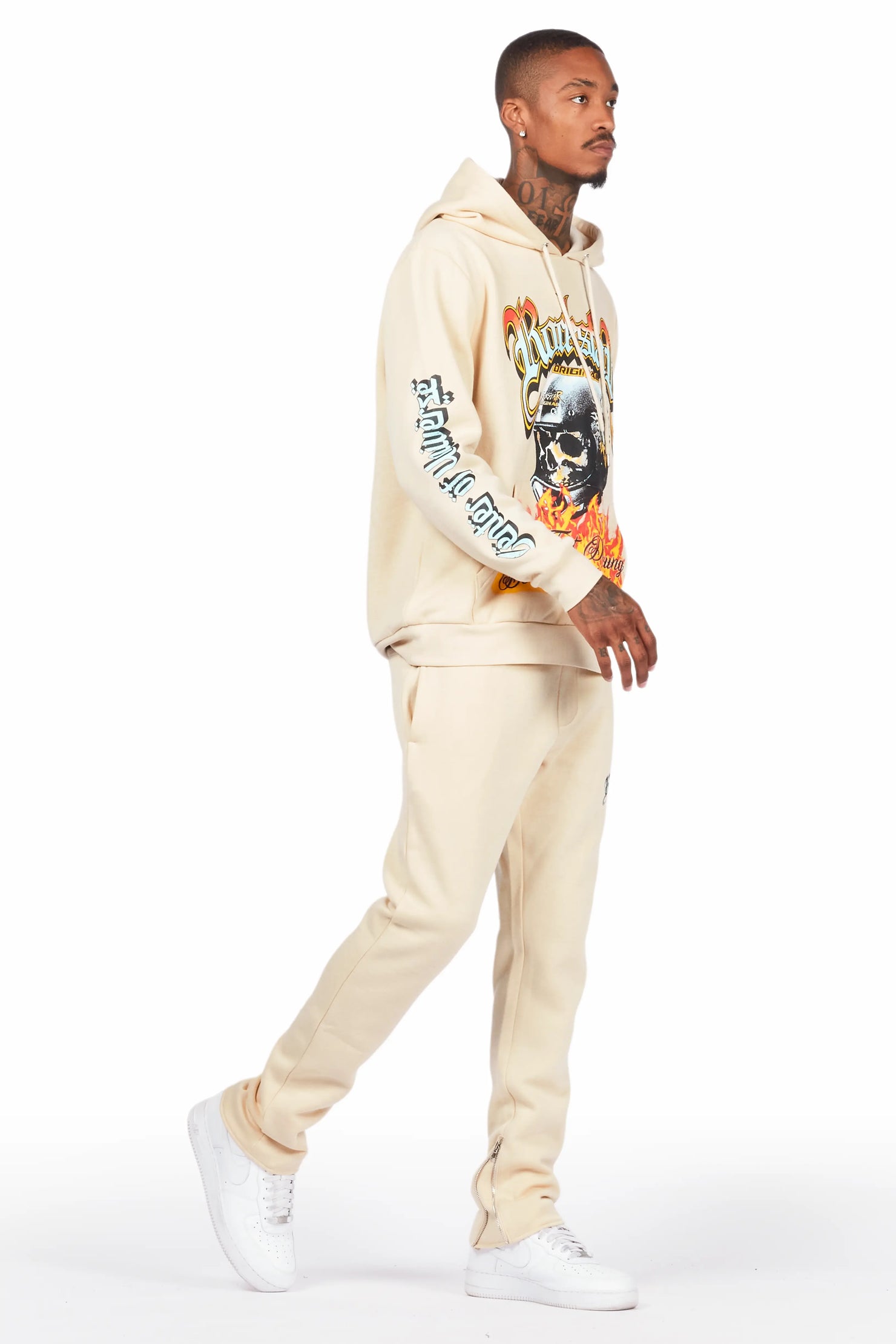 Alistair Beige Slim Fit Track Set