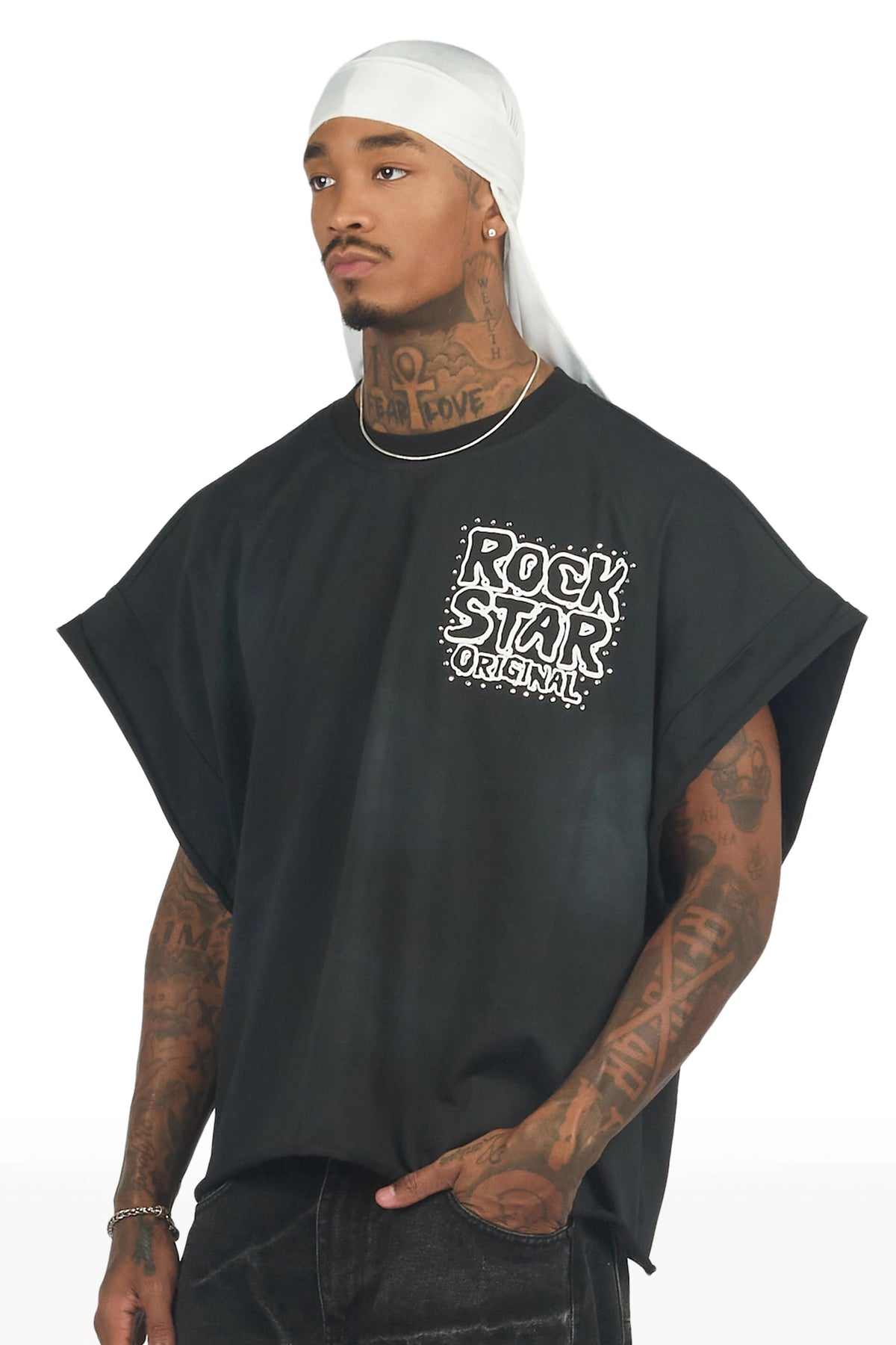 Marc Black Cut Sleeve Tee