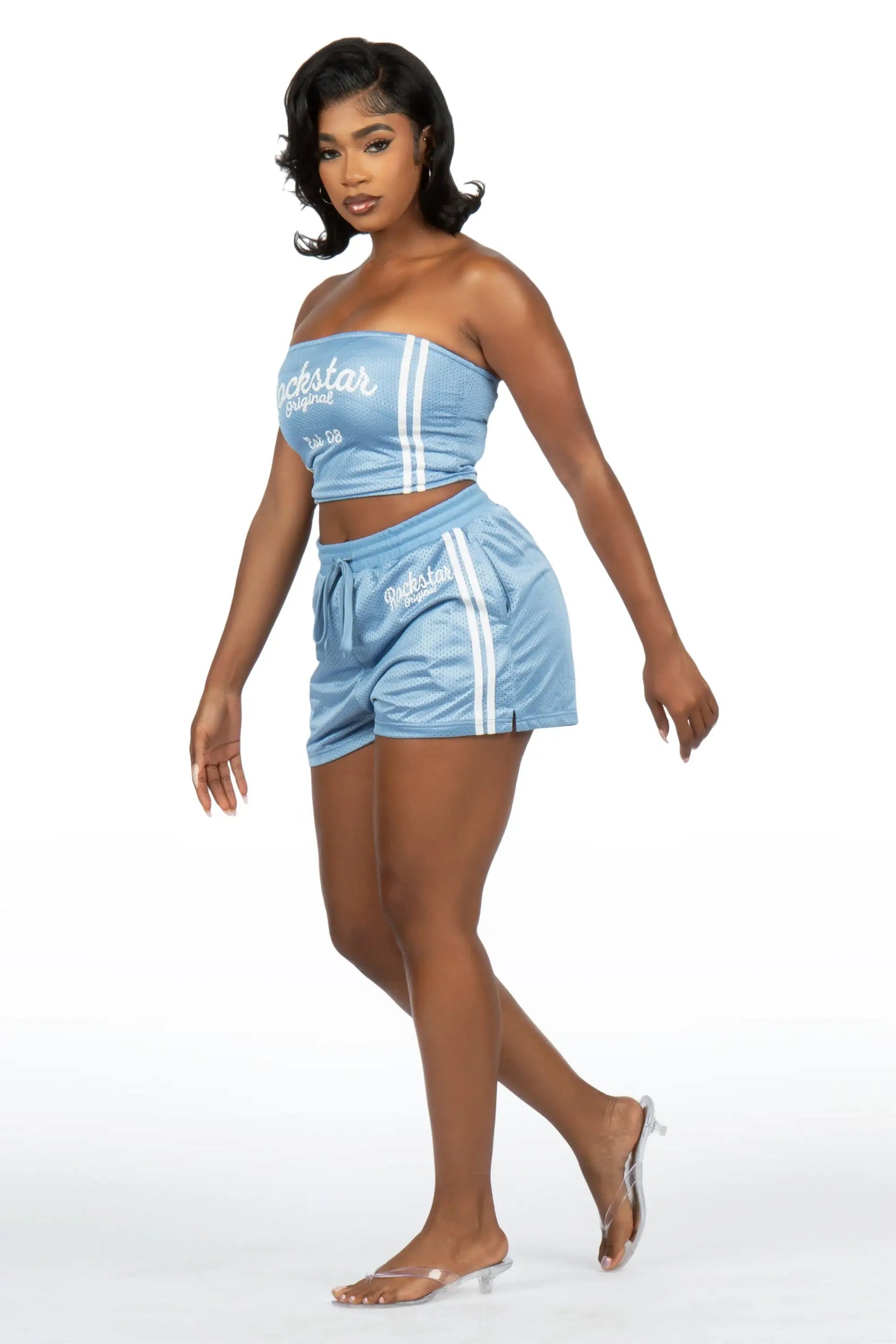 Nikkyta Blue Jersey Tube Short Set