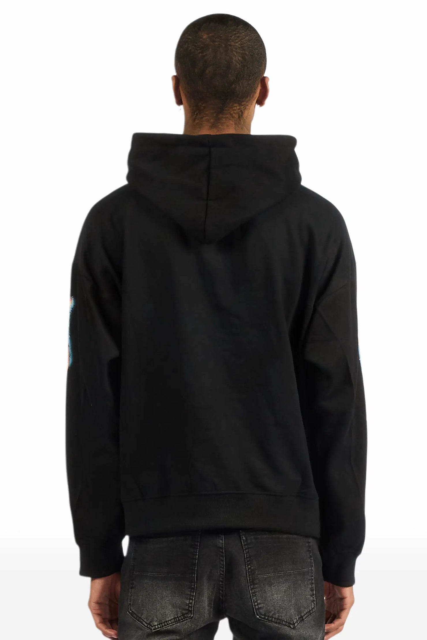 Rhylo Black Rhinestone Oversized Hoodie