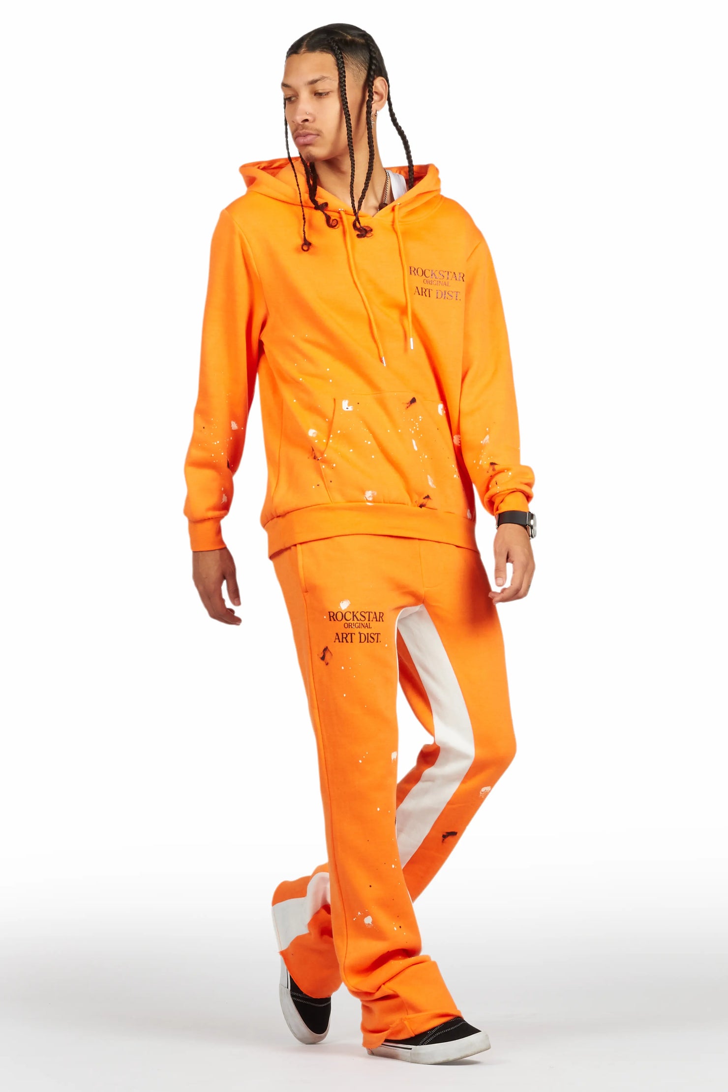 Jaco Orange Hoodie Baggy Fit Pant Track Set