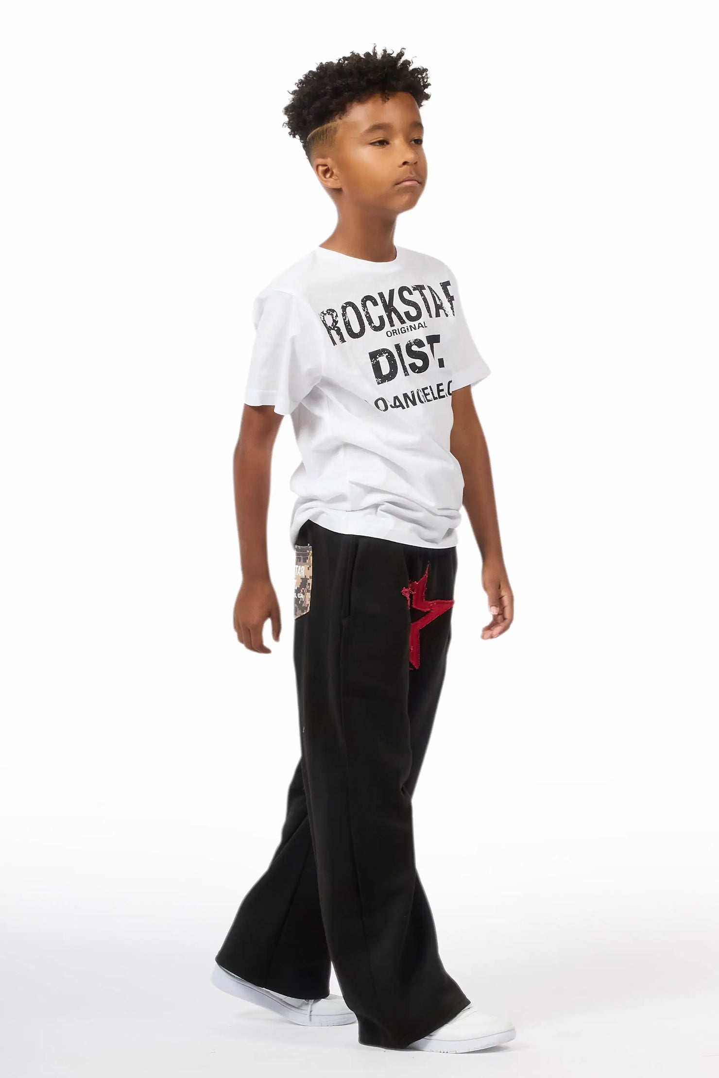 Boys Canaan Black Double Waisted Baggy Track Pant