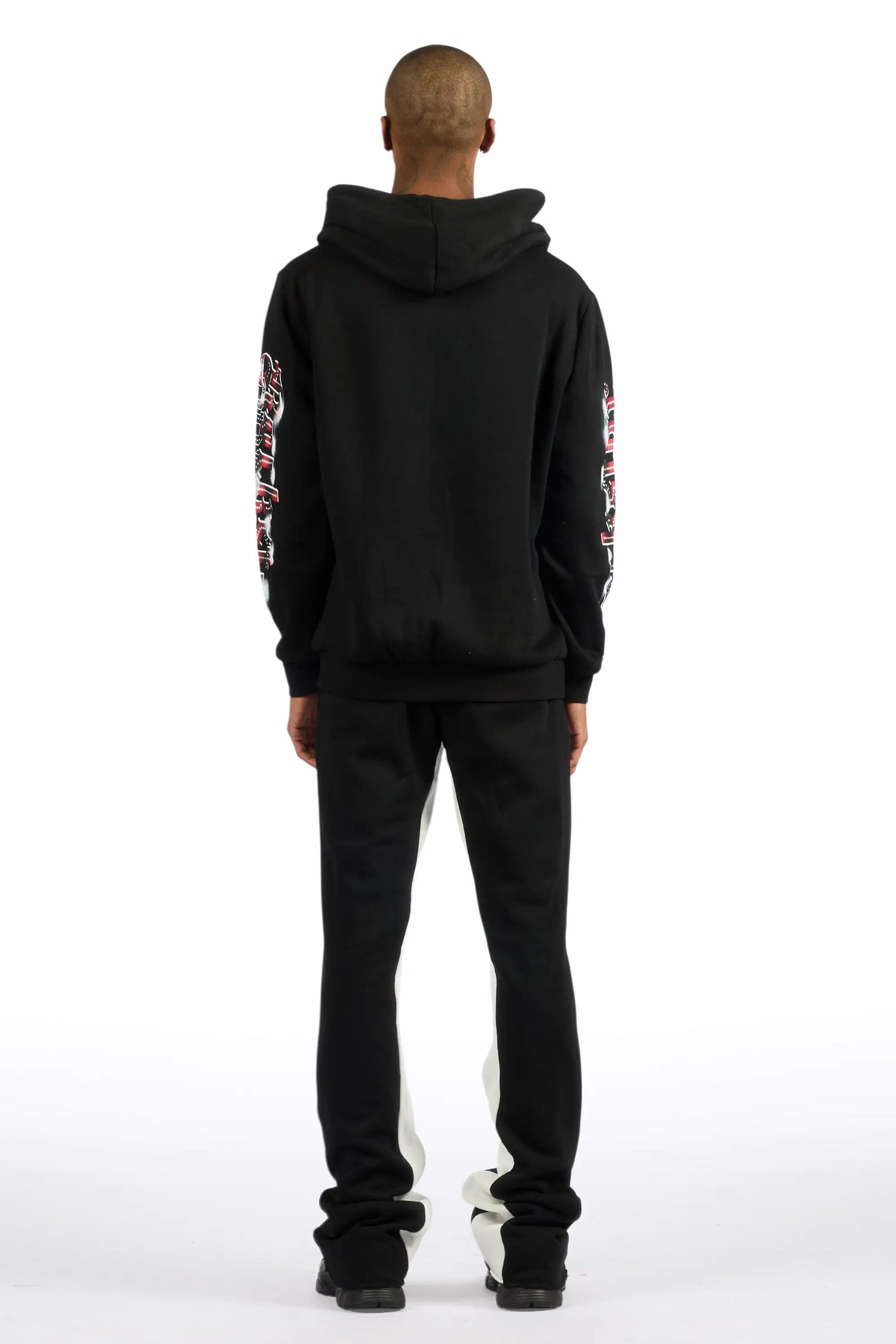Rodgers Black/Multi Hoodie/Baggy Stacked Track Pant Set