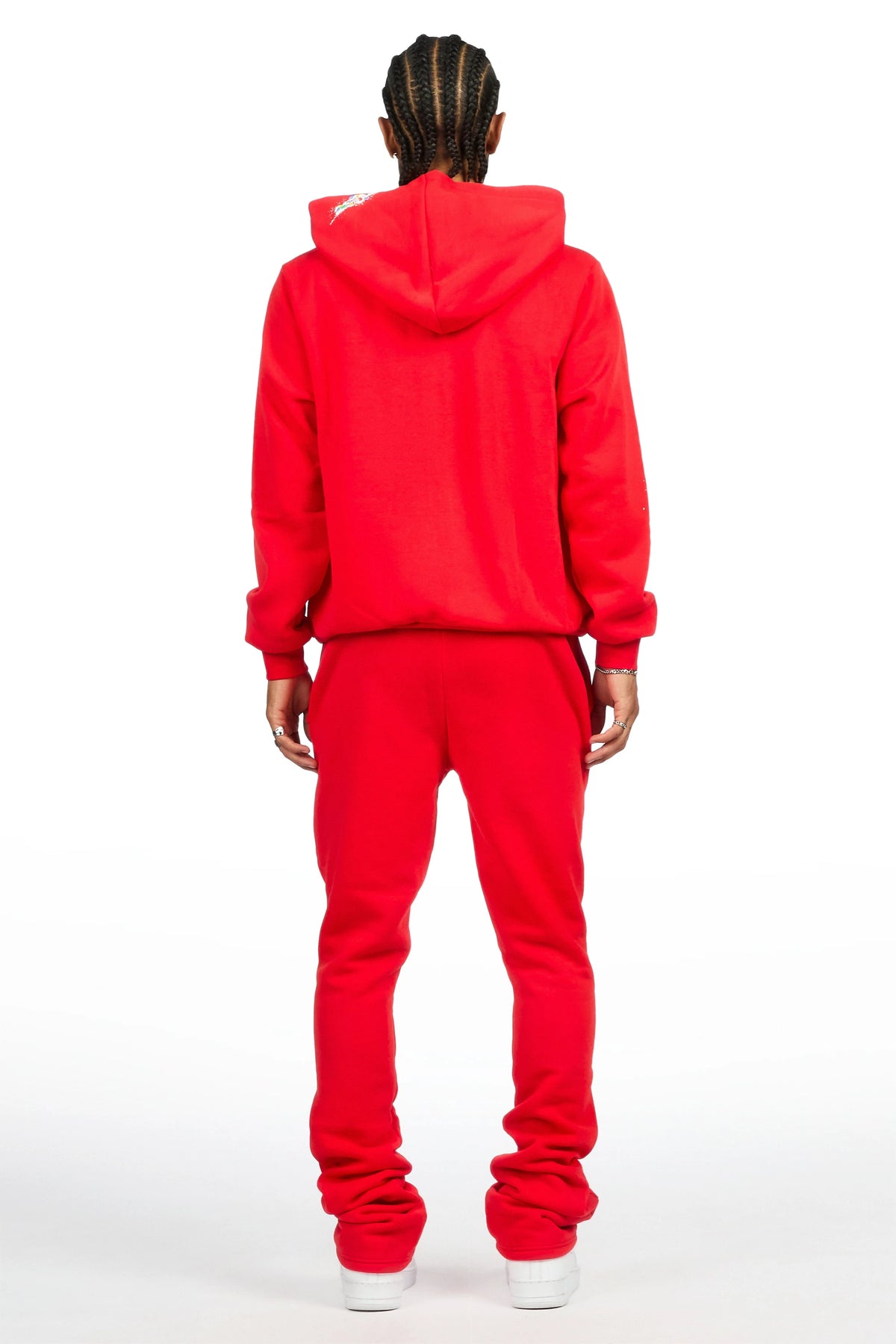 Art Dist Red Zip Up Hoodie/Stacked Track Set