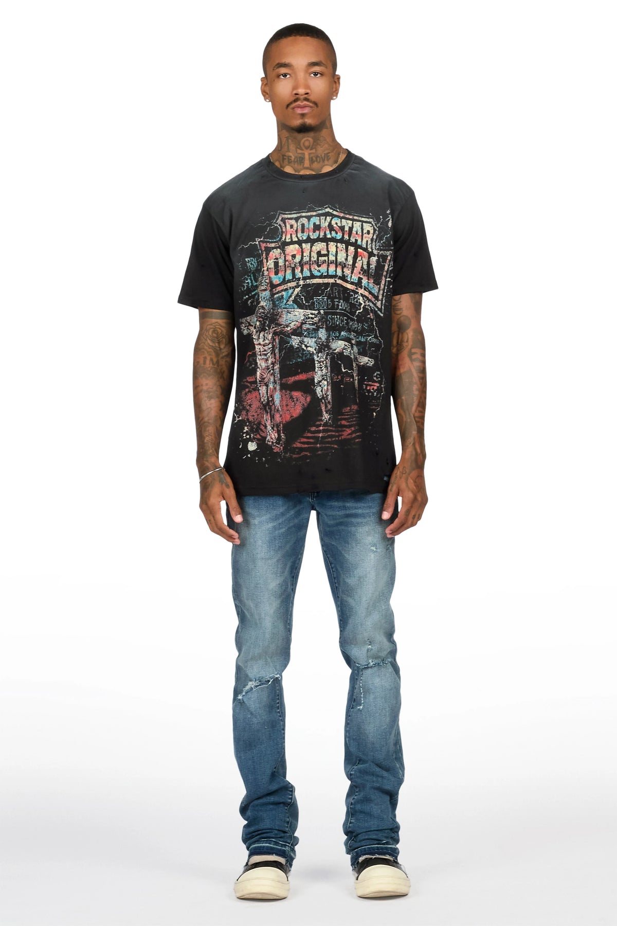 Katyo Dark Blue Stacked Jean