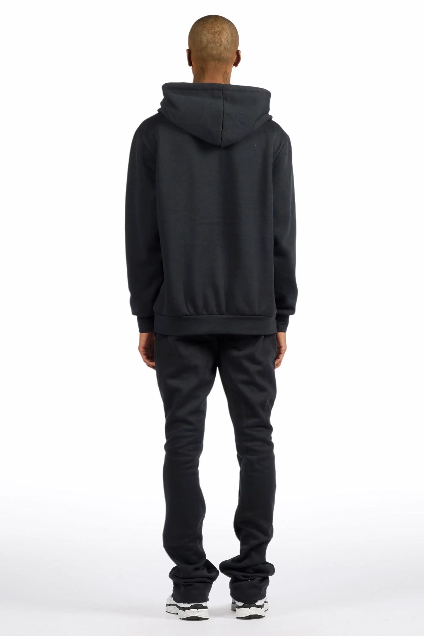 Basic Charcoal Hoodie/Stacked Flare Track Set