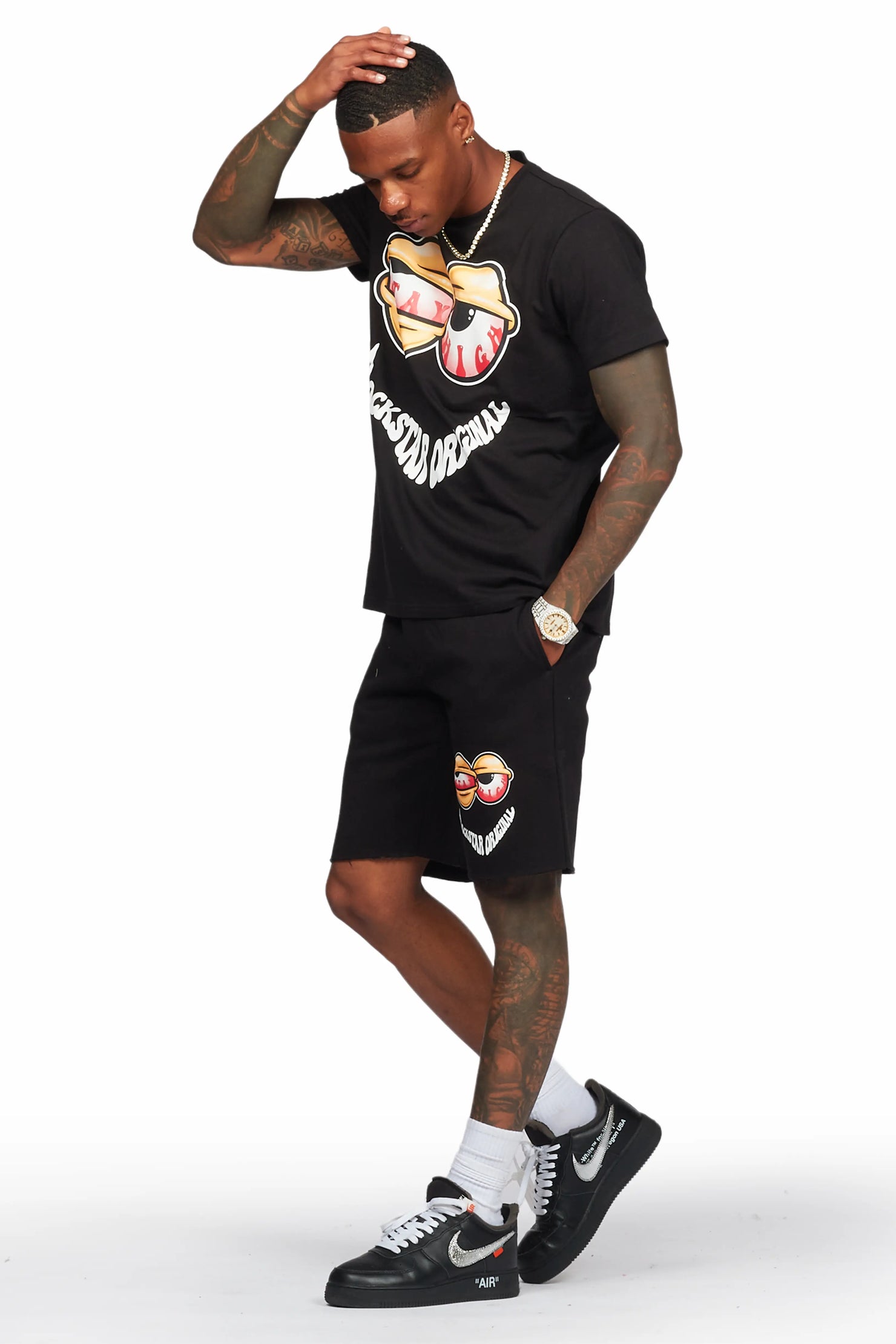 Highya Black T-Shirt/Short Set