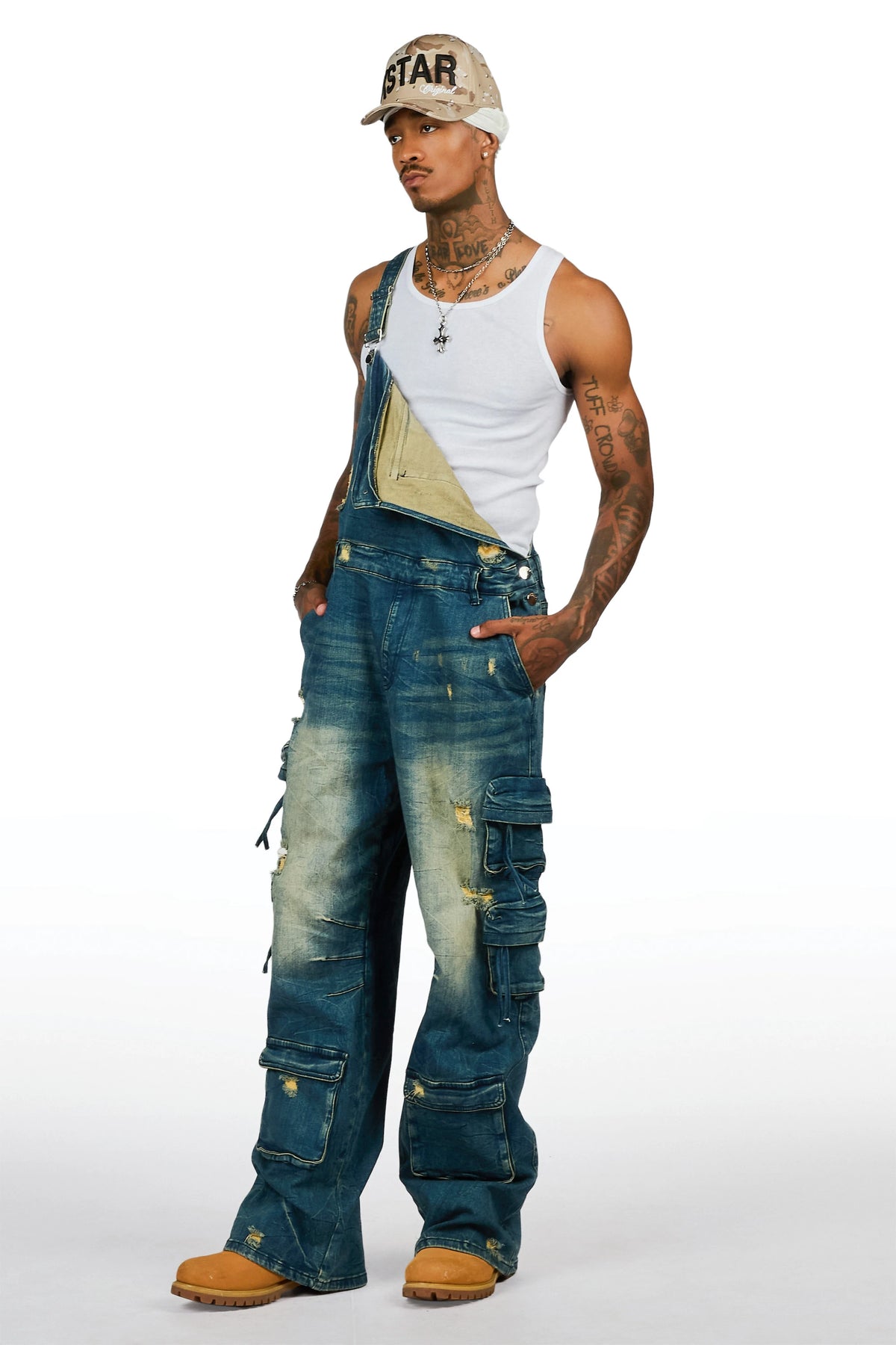 Caelum Dark Blue Denim Overall