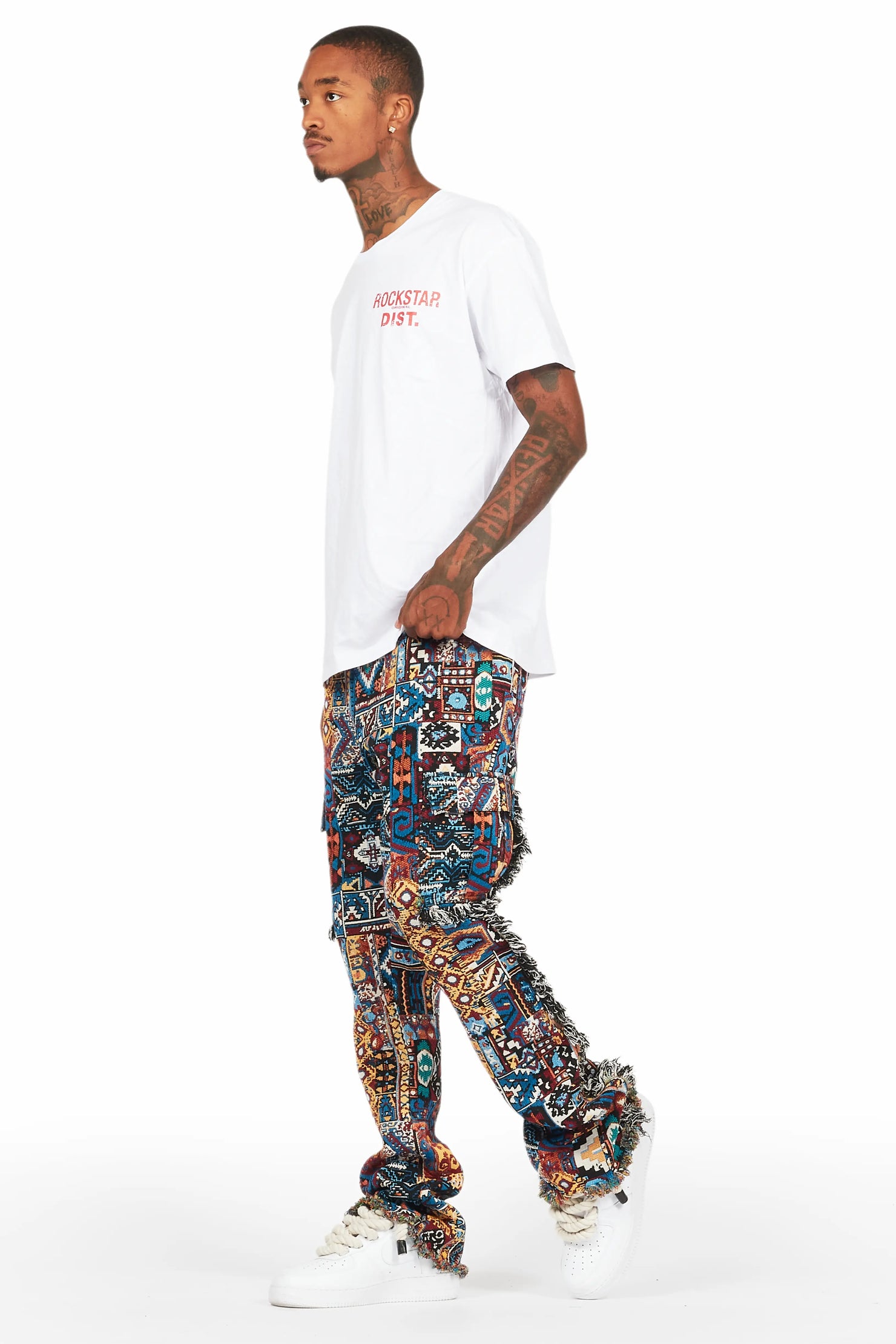 Ayami Blue Slim Tapestry Flare Jean