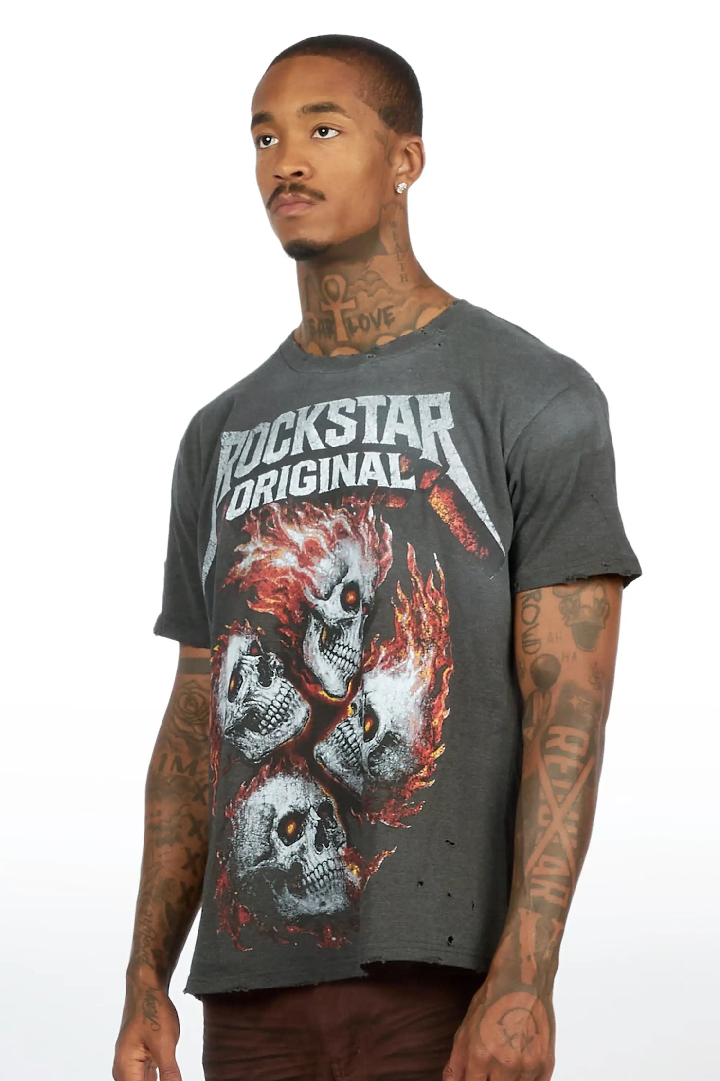 Cayson Charcoal Oversized Graphic T-Shirt