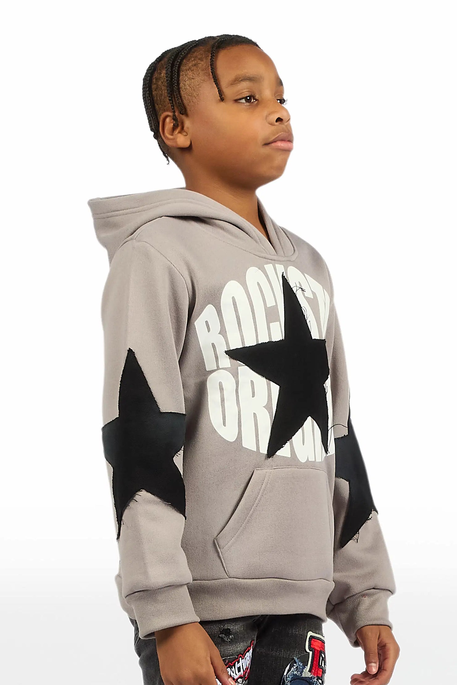 Boys States 2.0 Heather Grey Graphic Hoodie