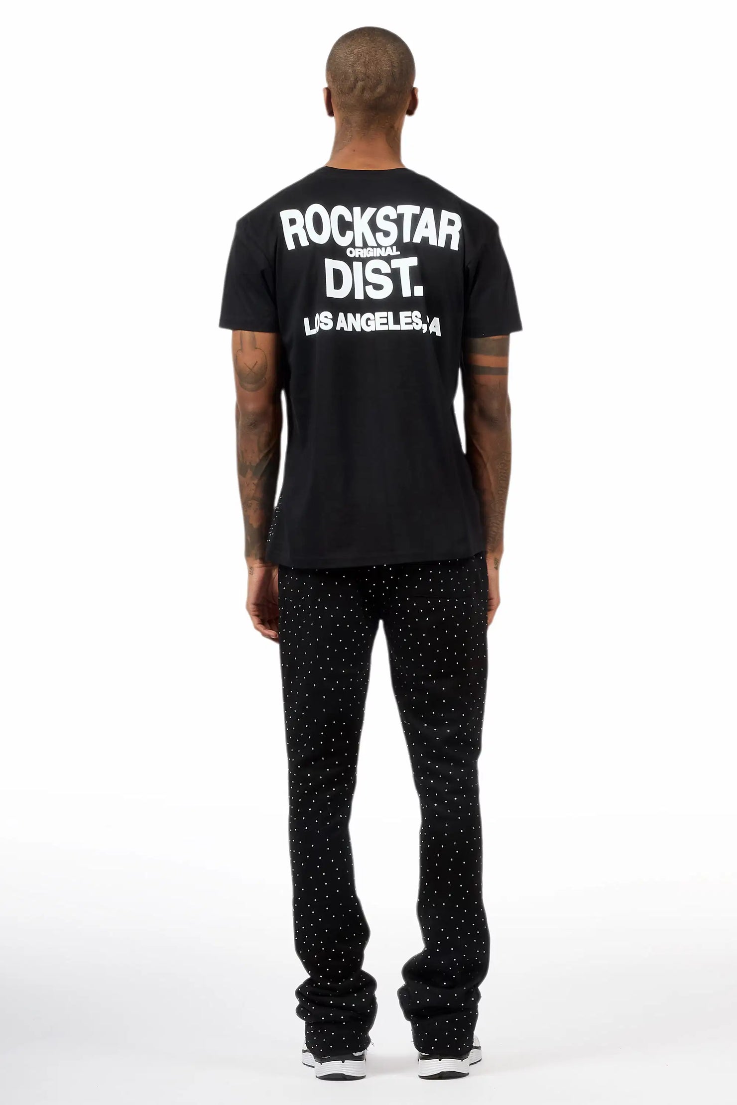 Alpine Black/Black Rhinestone T-Shirt/Stacked Track Set