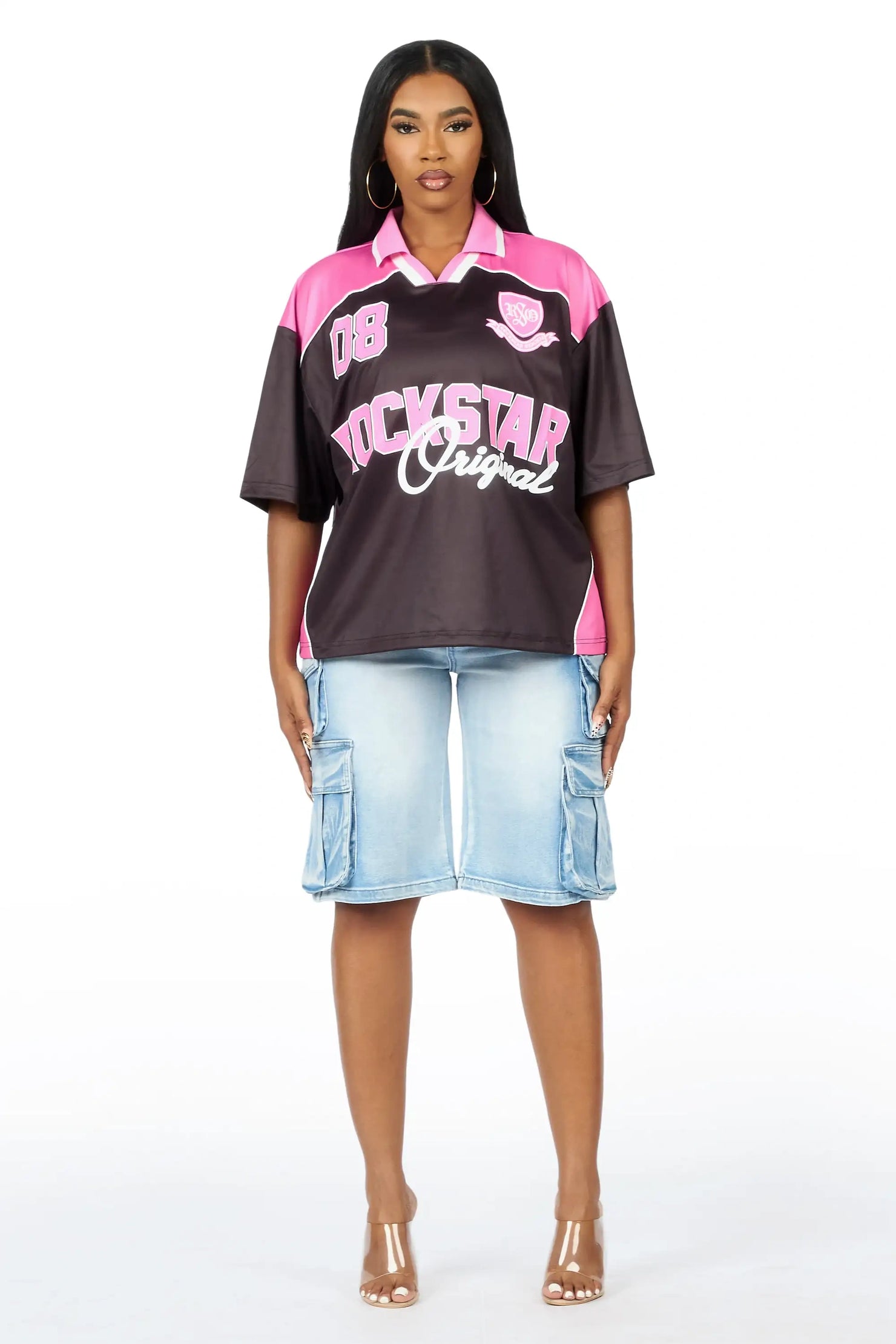 Sheanette Black/Pink Graphic Jersey