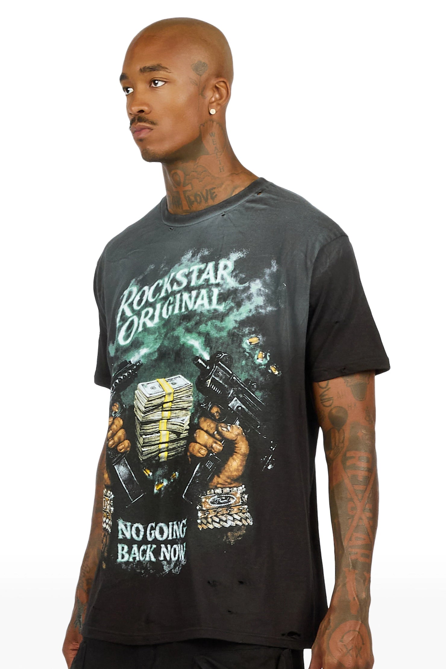 Nakota Black Oversized Graphic T-Shirt