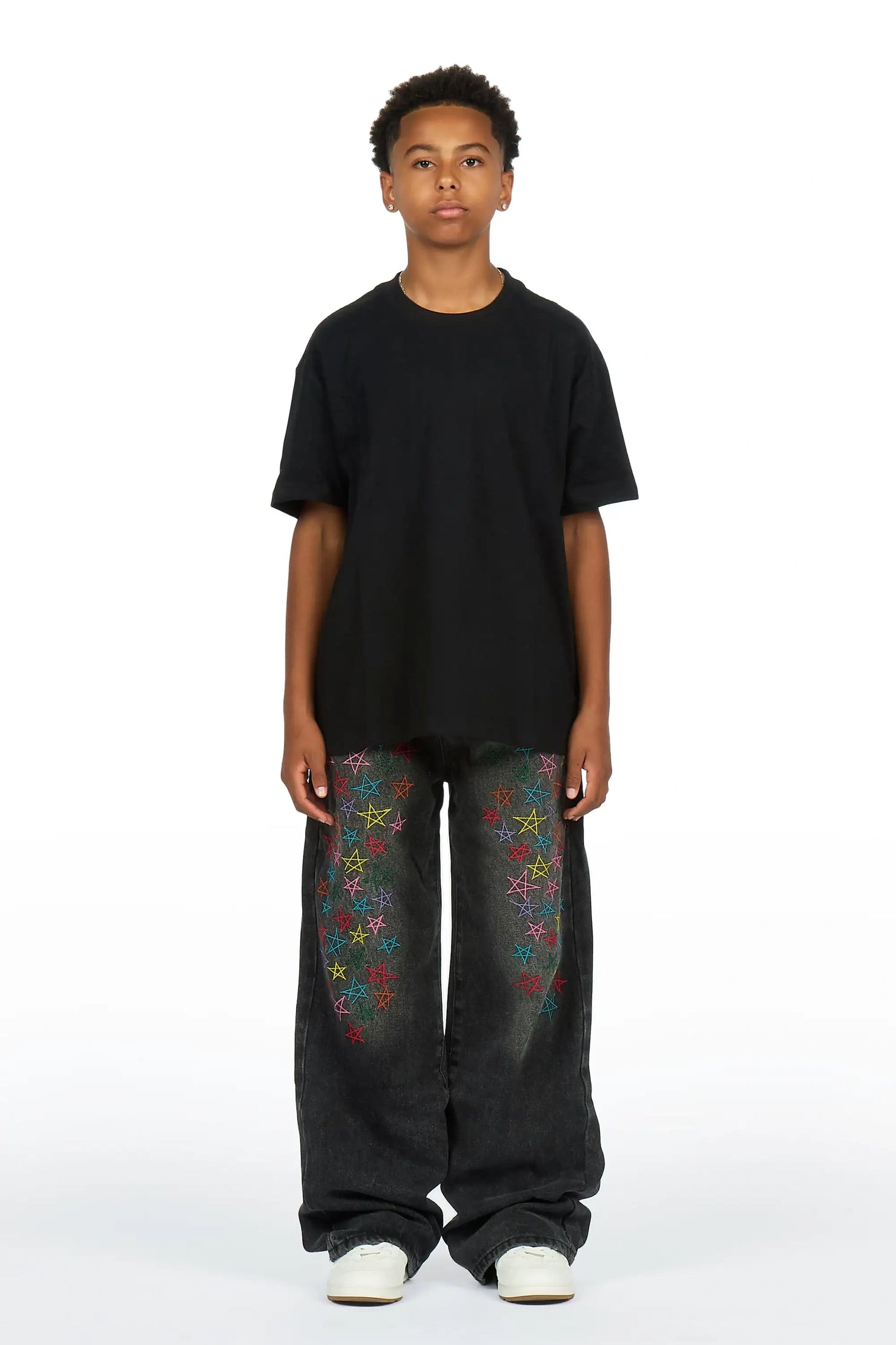 Boys Levi Washed Black Baggy Fit Jean