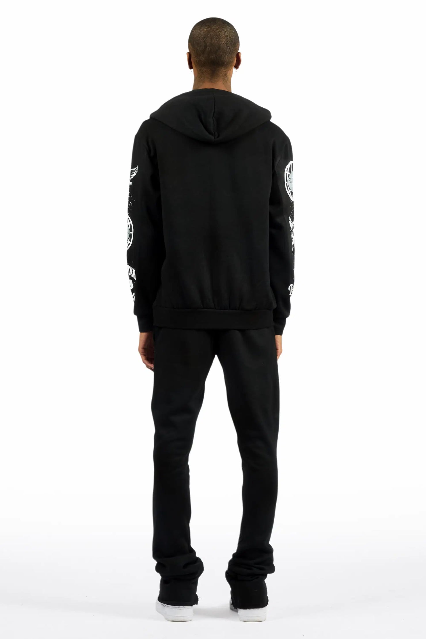 Gutta 2.0 Black Rhinestone Hoodie/Stacked Flare Track Set