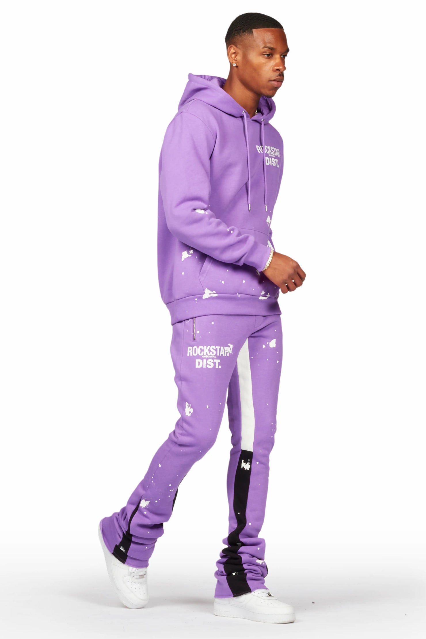 Raffer Purple Hoodie/Super Stacked Flare Pant Set