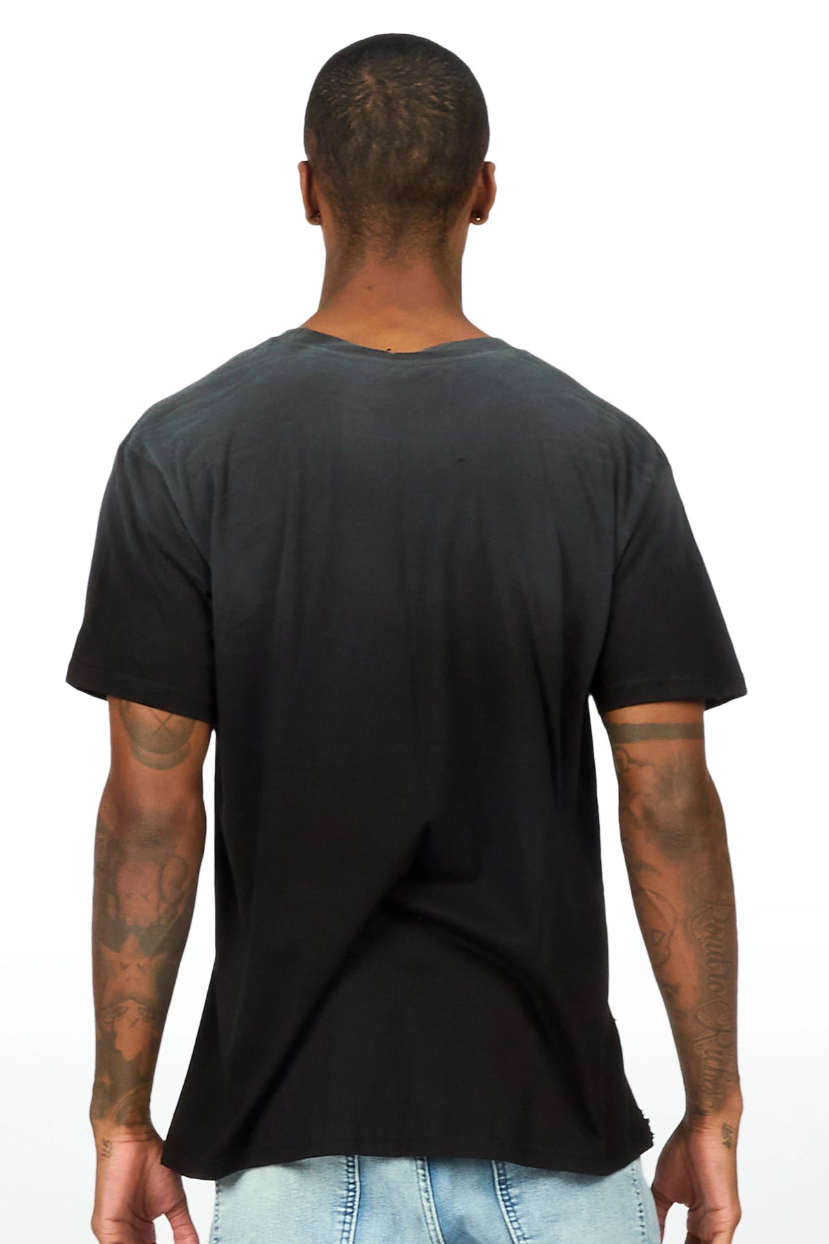 Kace Black Oversized Graphic T-Shirt