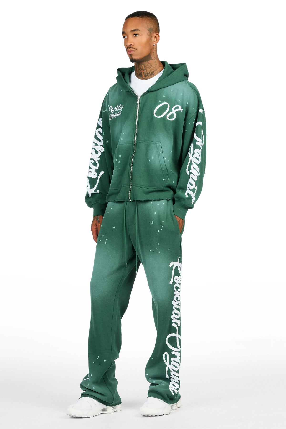 Hanif Green Hoodie/Straight Pant Track Set