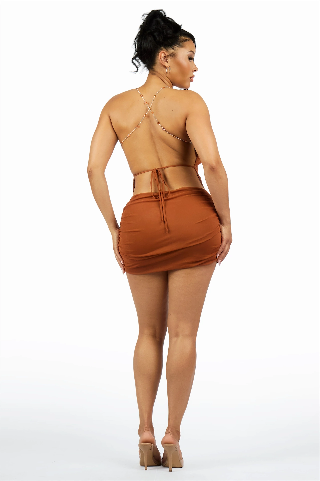 Super Drape Brick Mesh Mini Dress