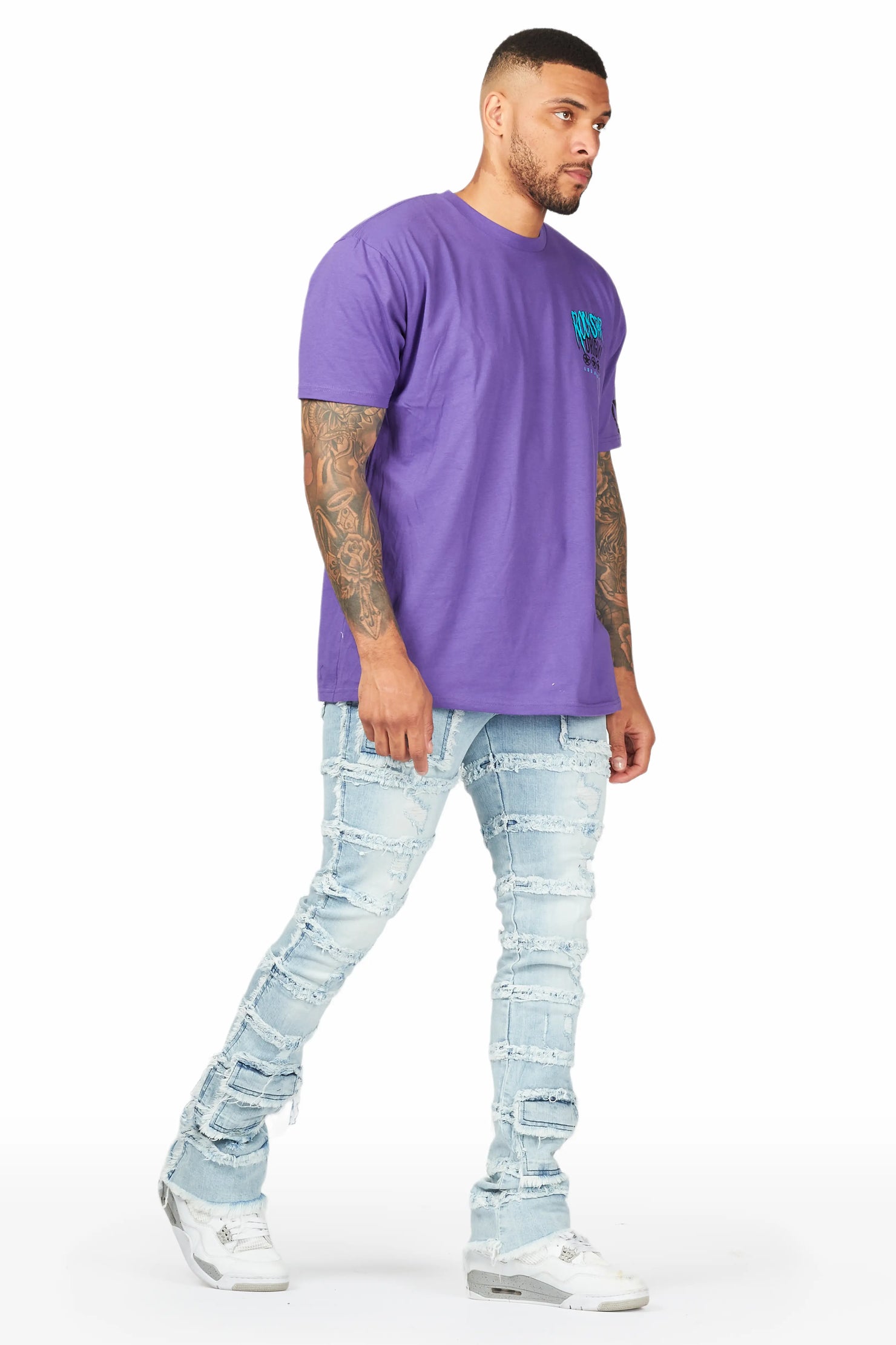 Josie Blue Stacked Flare Jean