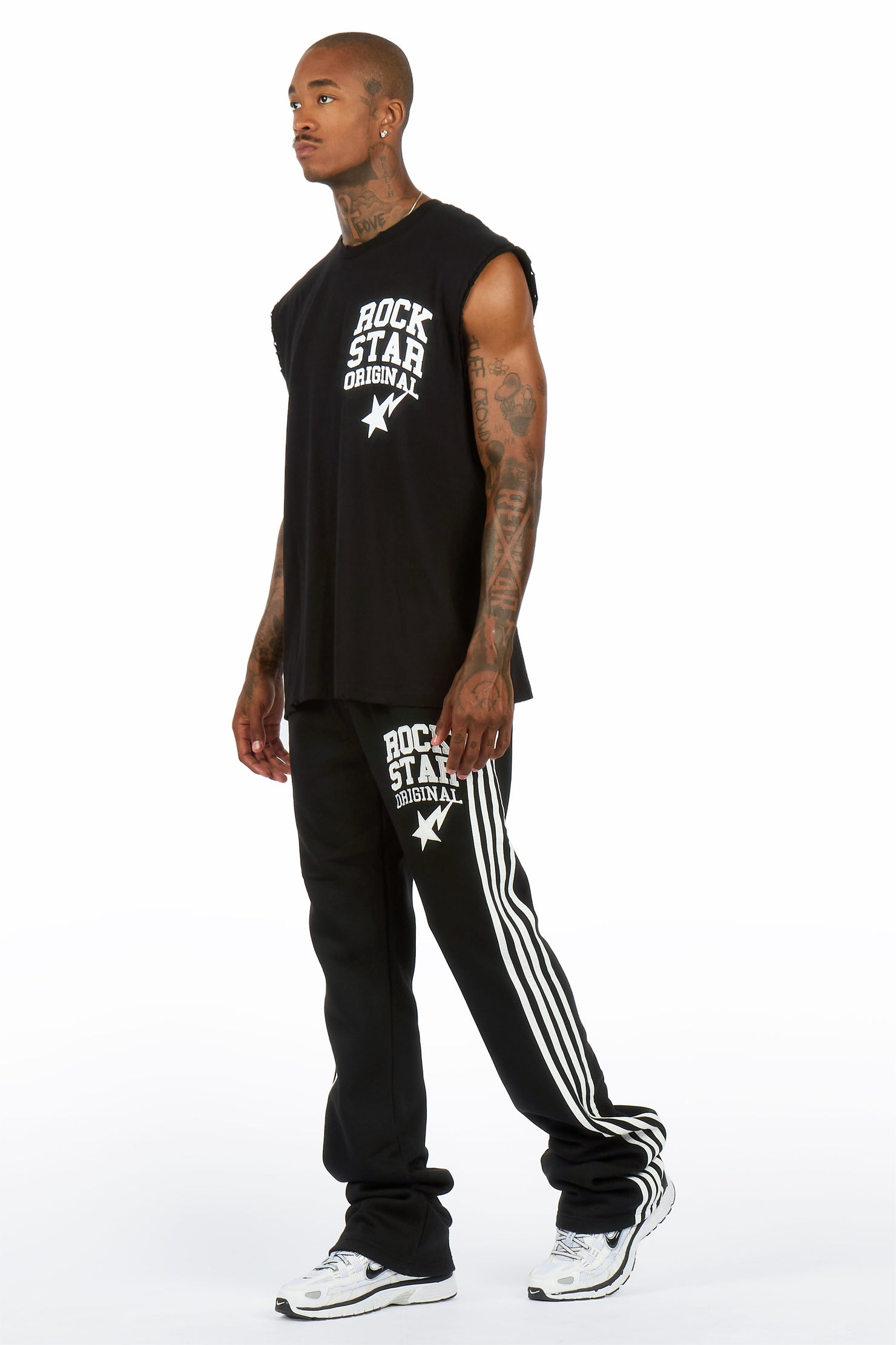 Gerrit Black Cut Sleeve/Baggy Pant Track Set