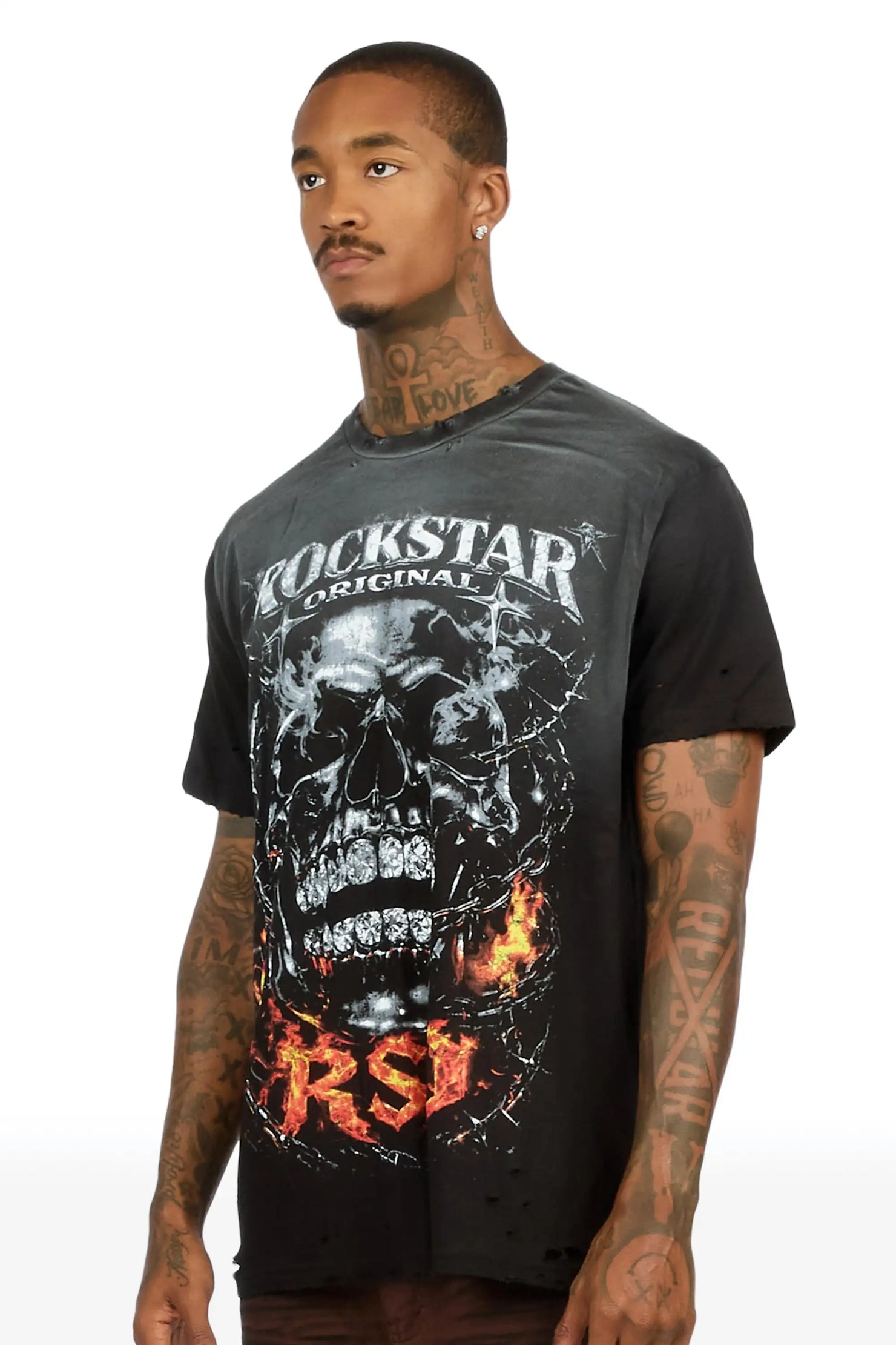 Enclarde Black Oversized Graphic T-Shirt