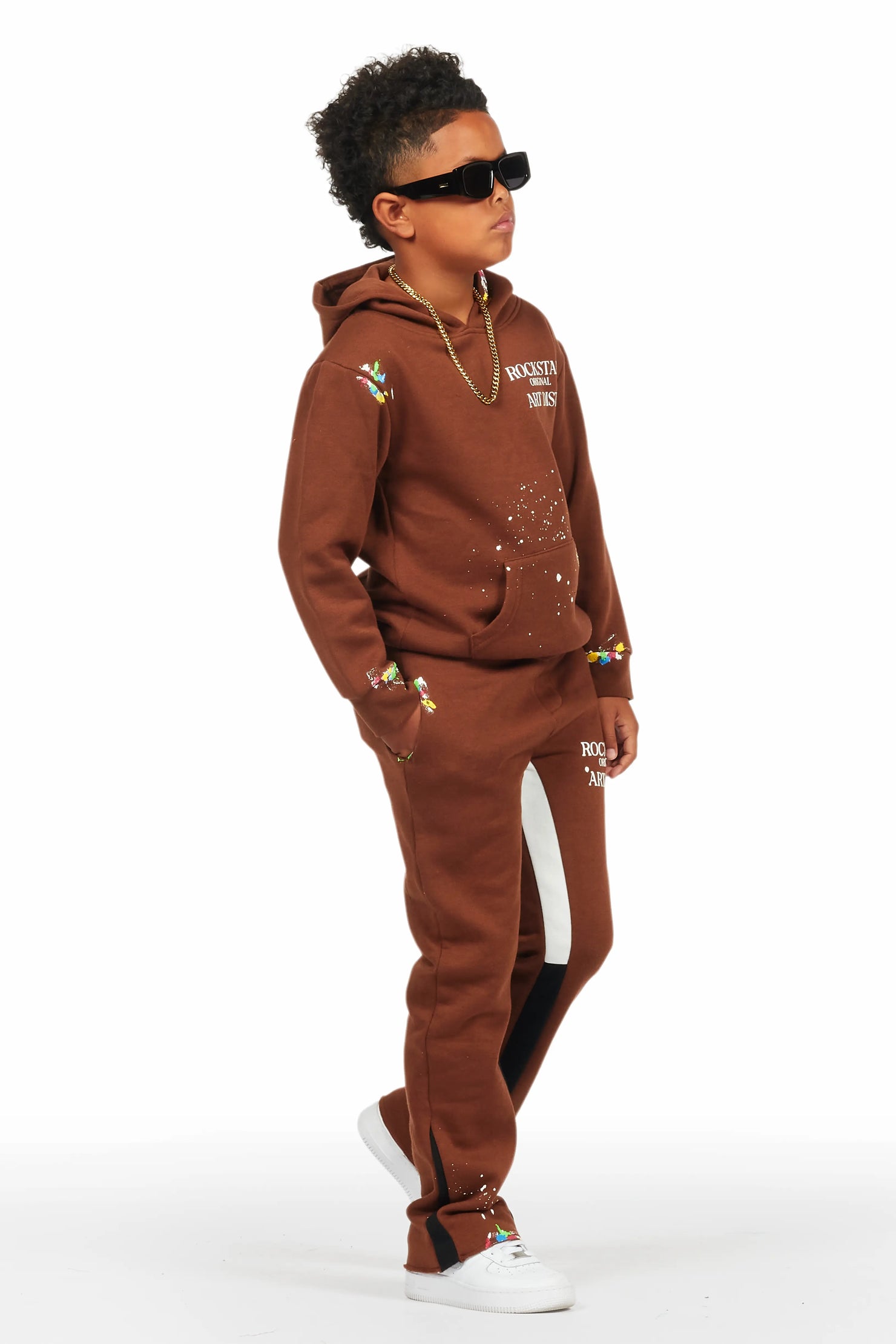 Boys Palmer Brown Stacked Track Set